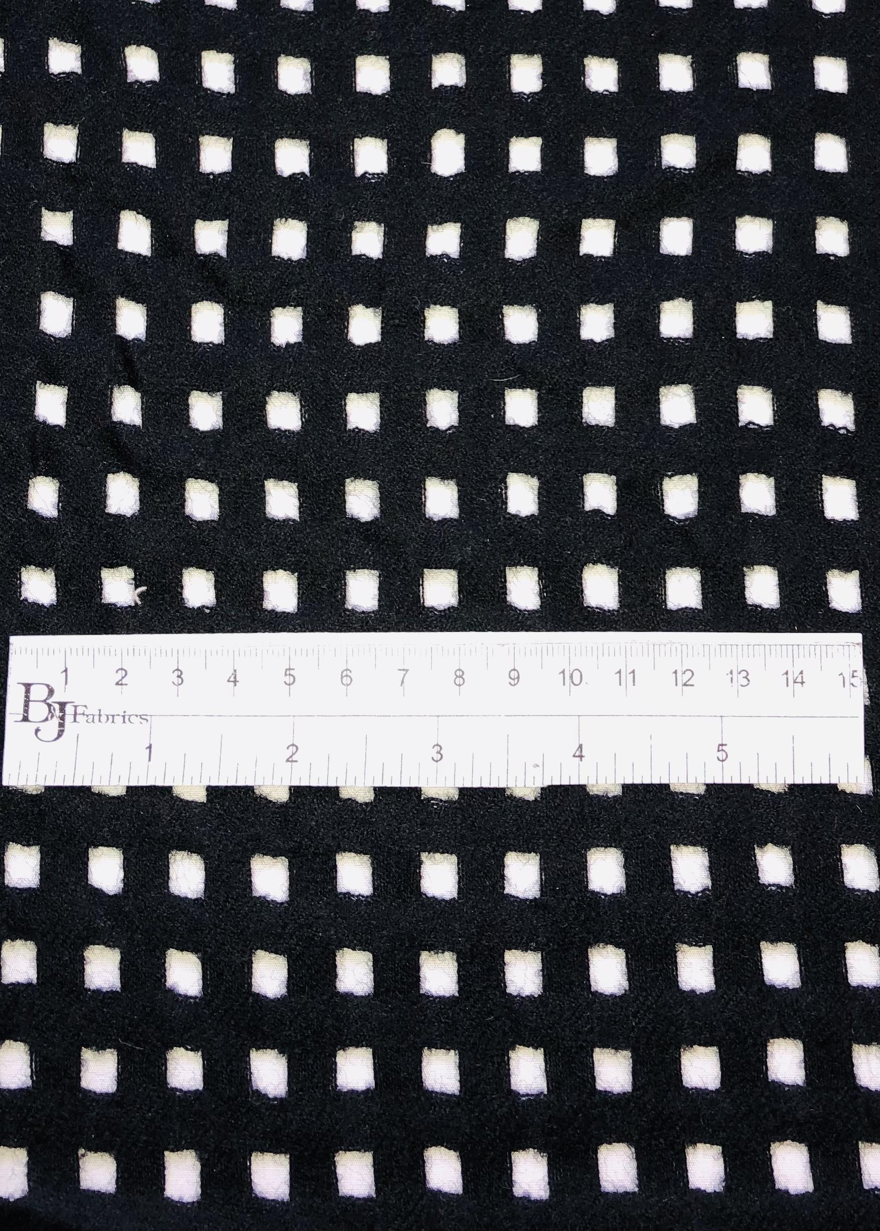 Made in Italy 100% Wool Flannel with Lattice Cut Design