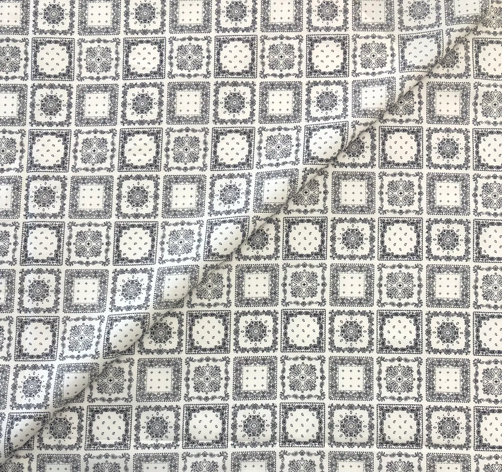 Cotton Printed Bandana in White