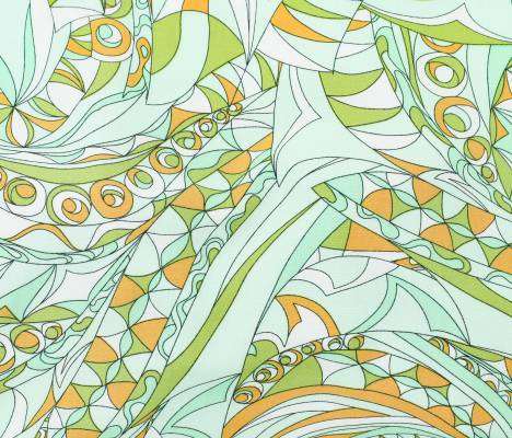 Printed Rayon in 60's Mod Mint