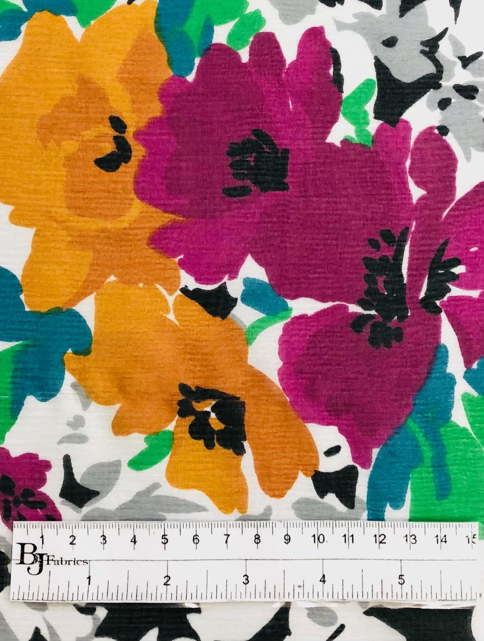 Printed Silk Crinkle Chiffon