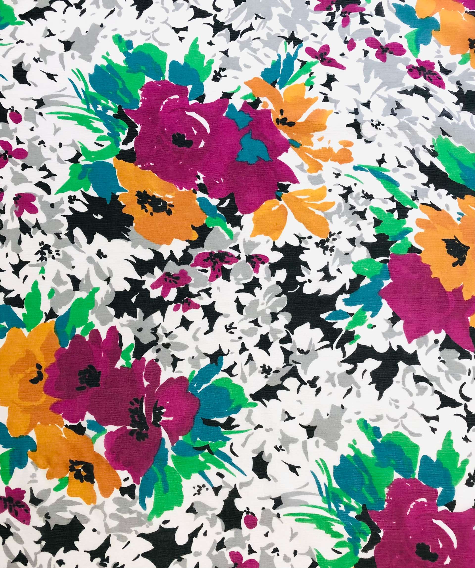 Printed Silk Crinkle Chiffon