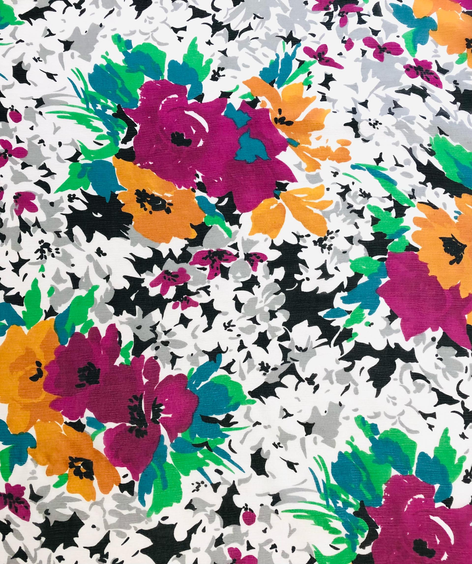 Printed Silk Crinkle Chiffon