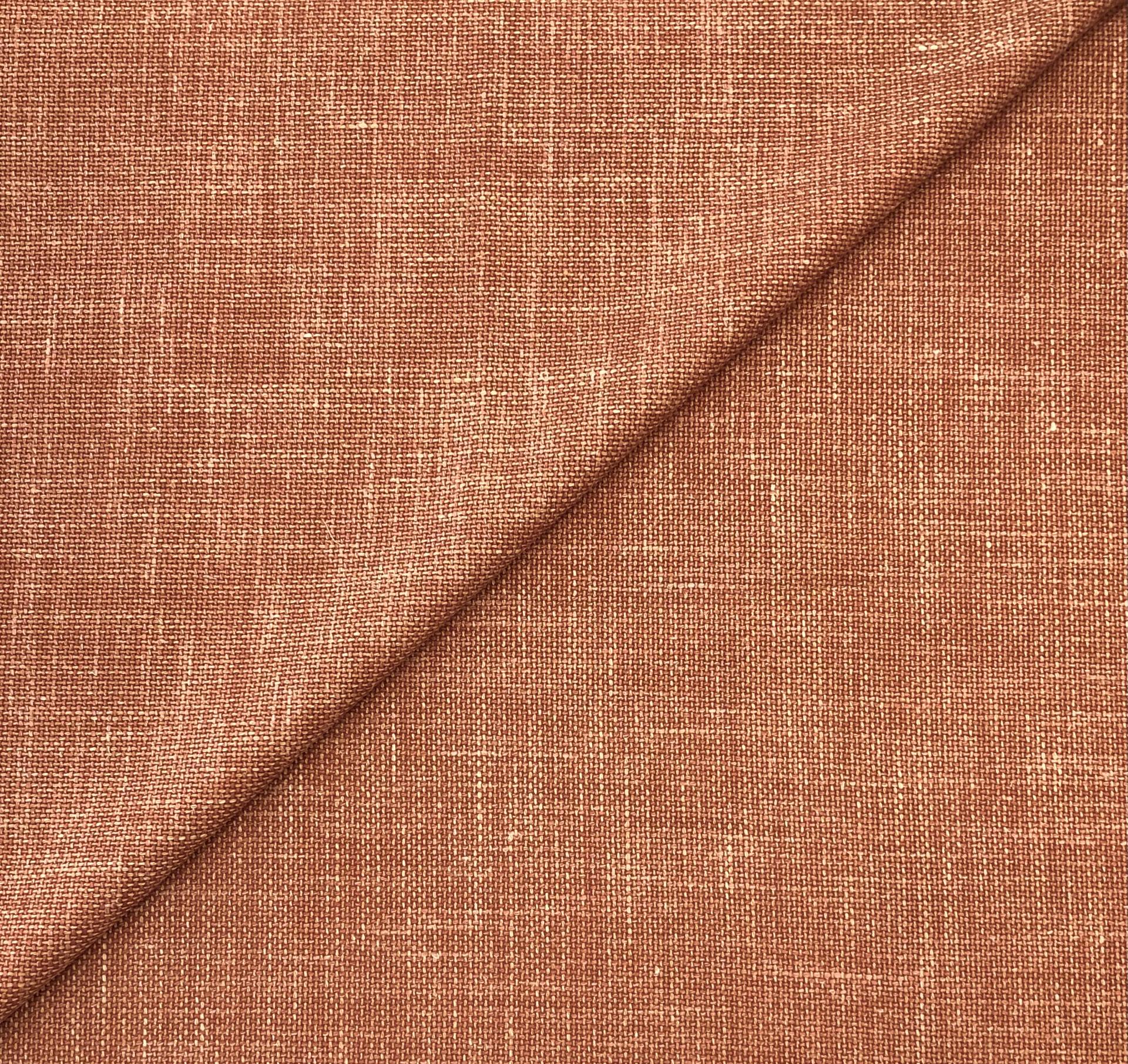 Italian Wool Silk Linen Baketweave in Terracotta