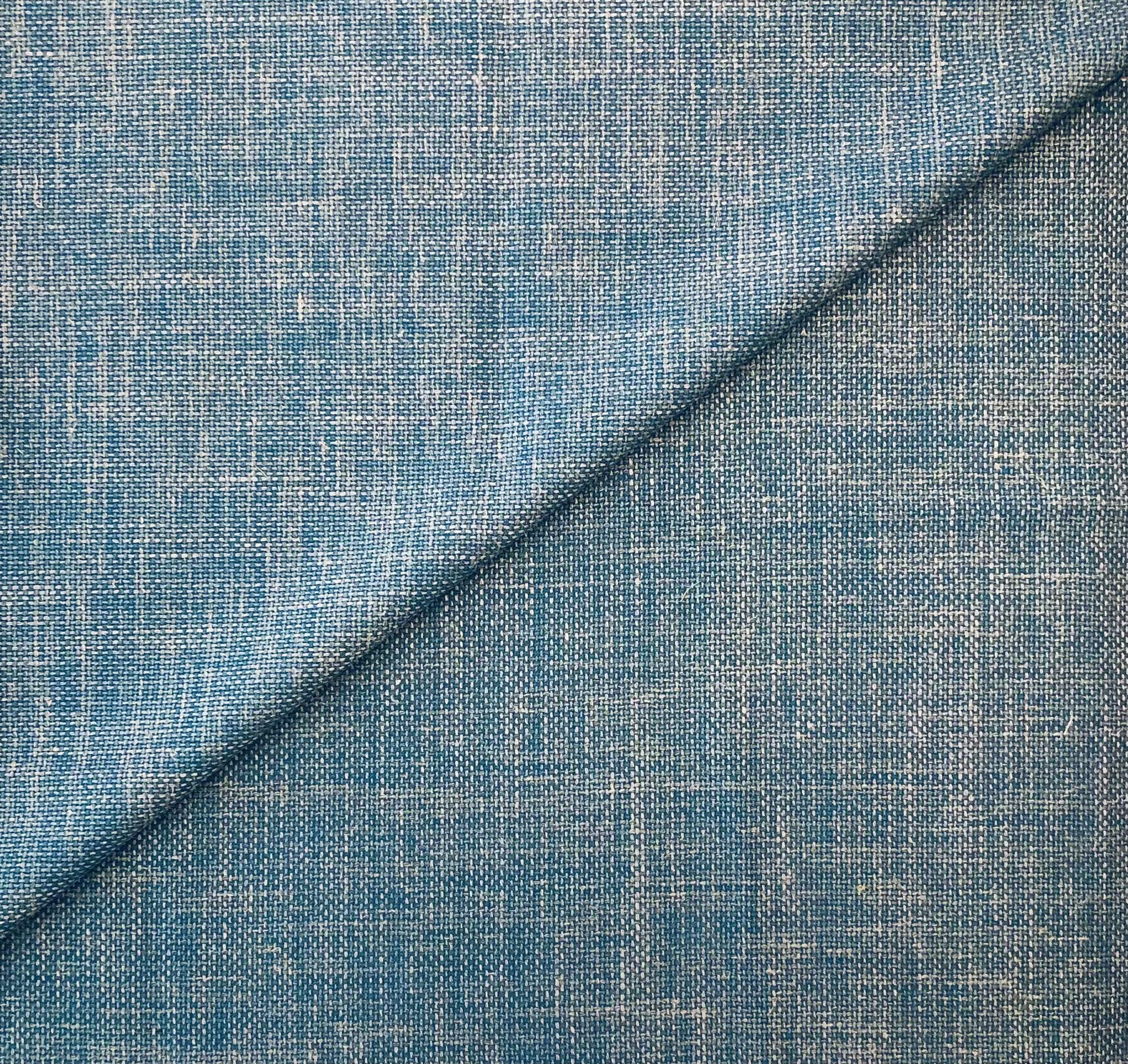 Italian Wool Silk Linen Basketweave in Steel