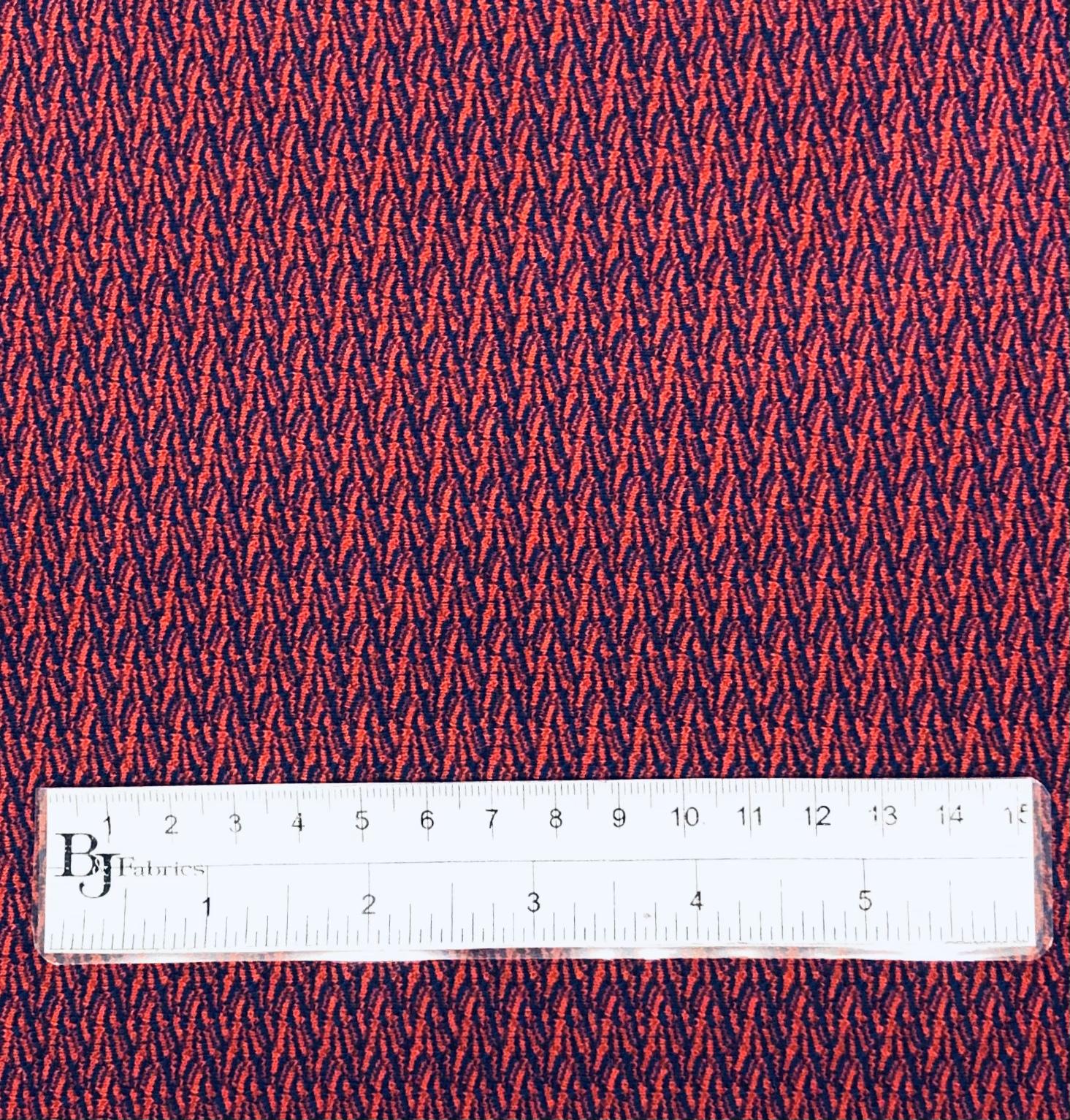 Textured Red/Blue Novelty Rayon knit