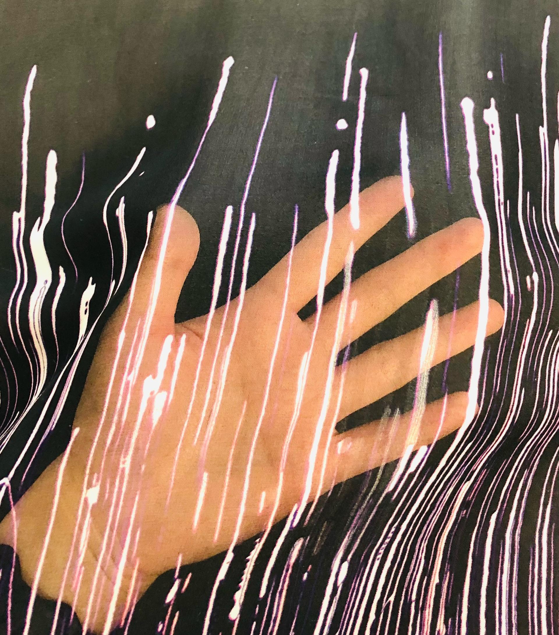 Pure Silk Chiffon Abstract Border Design