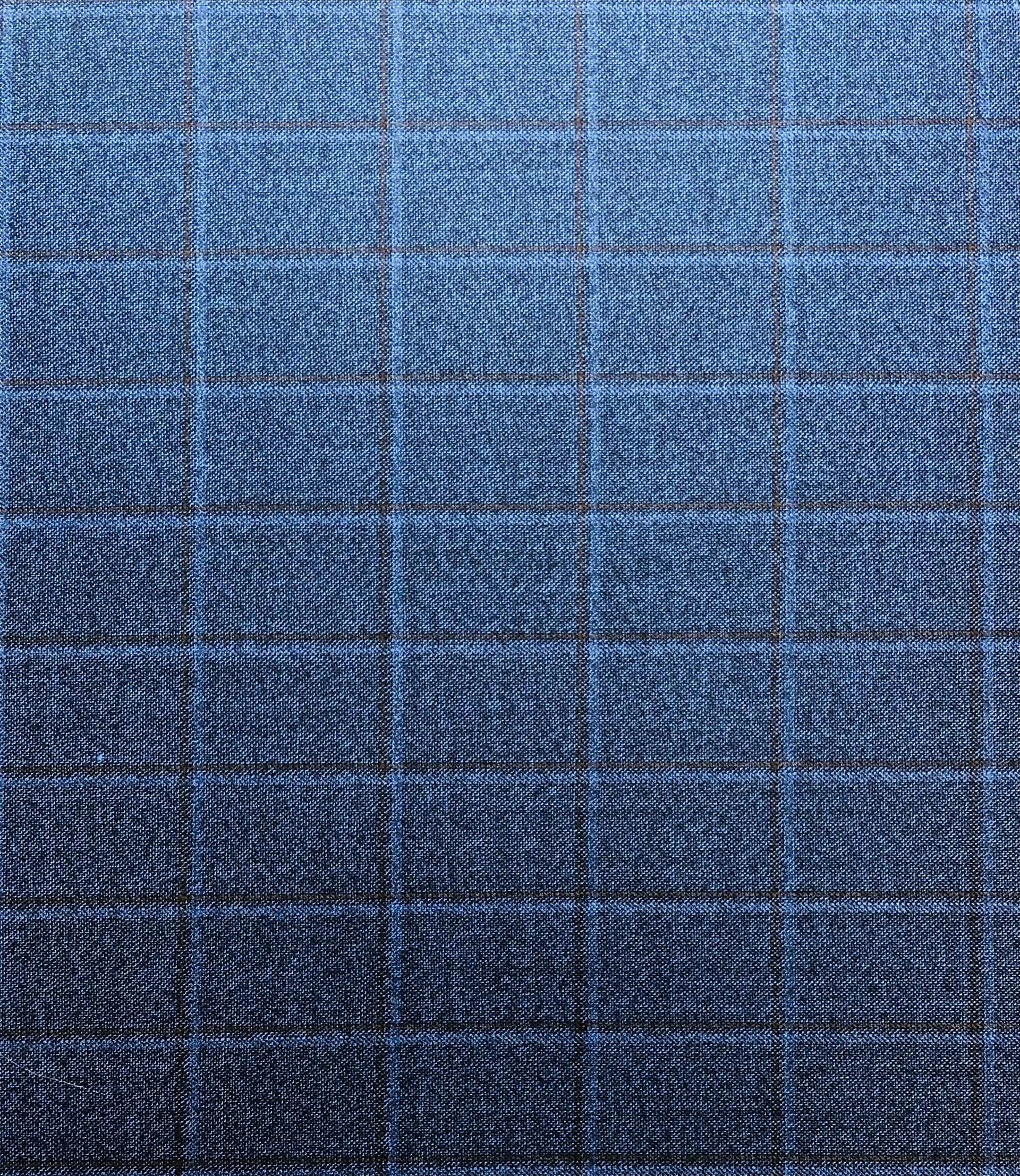 Italian Wool Window Pane in Blue