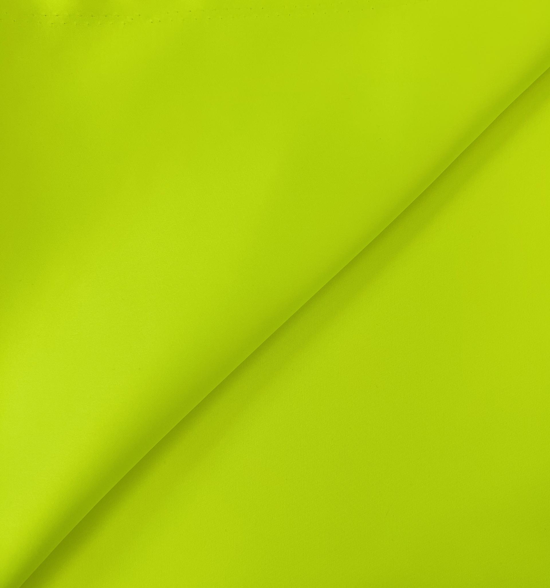 Polyester Double Face Satin In Flourescent Green