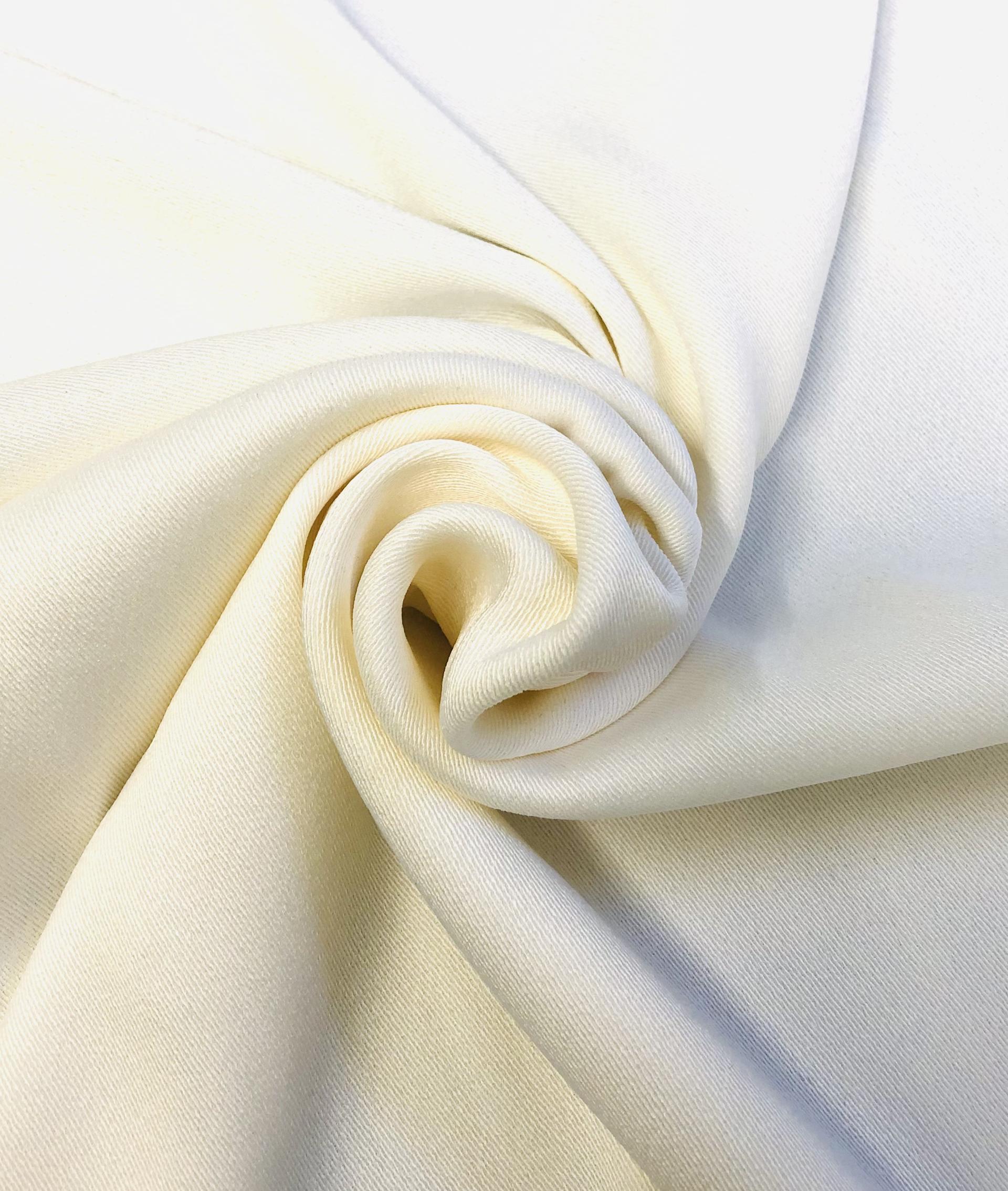 Rayon and Lycra Twill in White