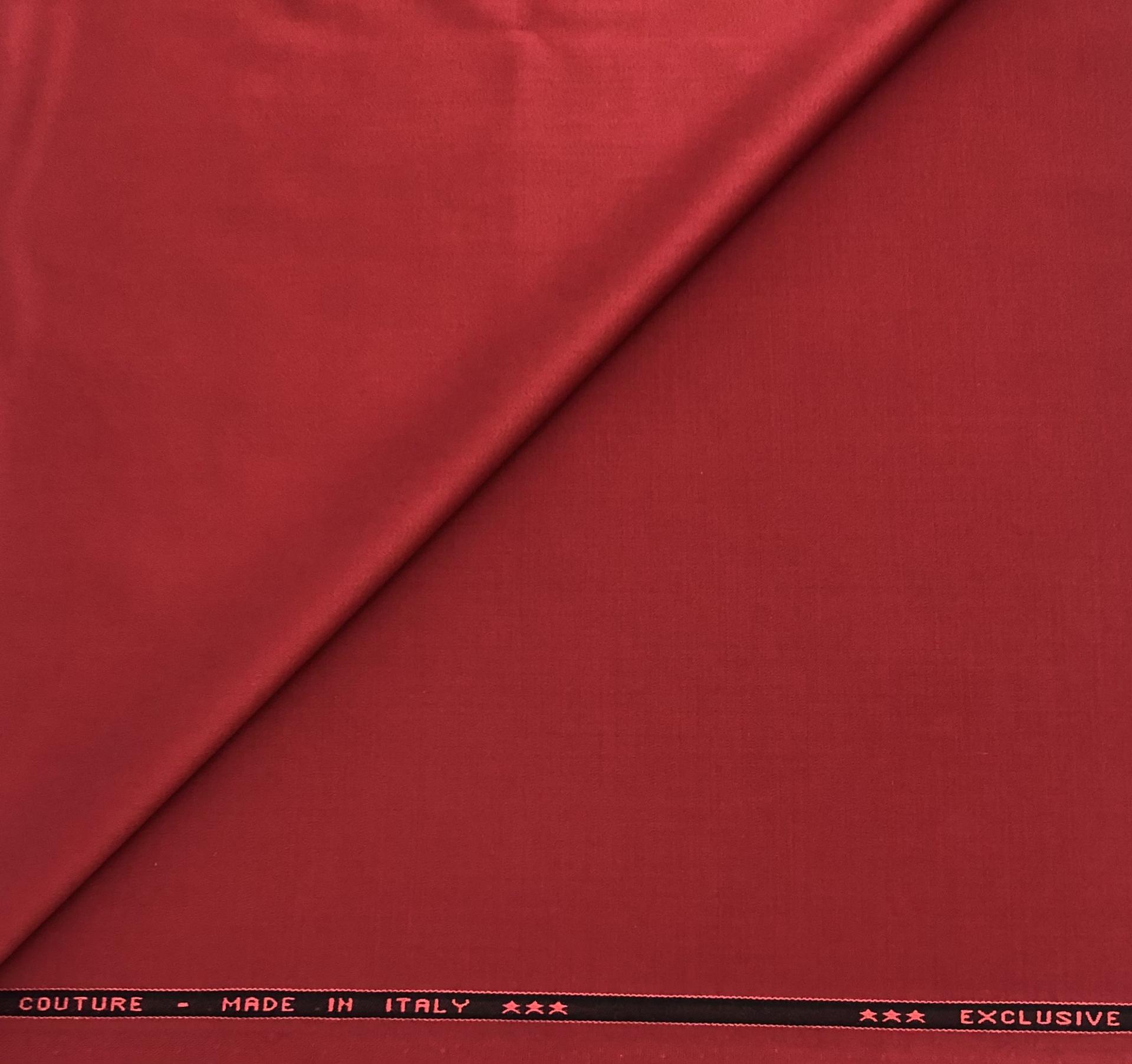 Italian Stretch Wool Satin Faille in Carmine Red