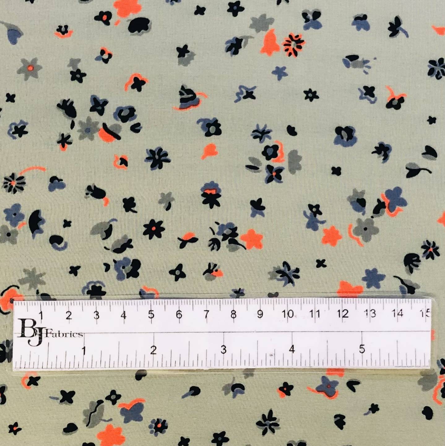Printed Silk Crepe de Chine with Illustrated Flowers