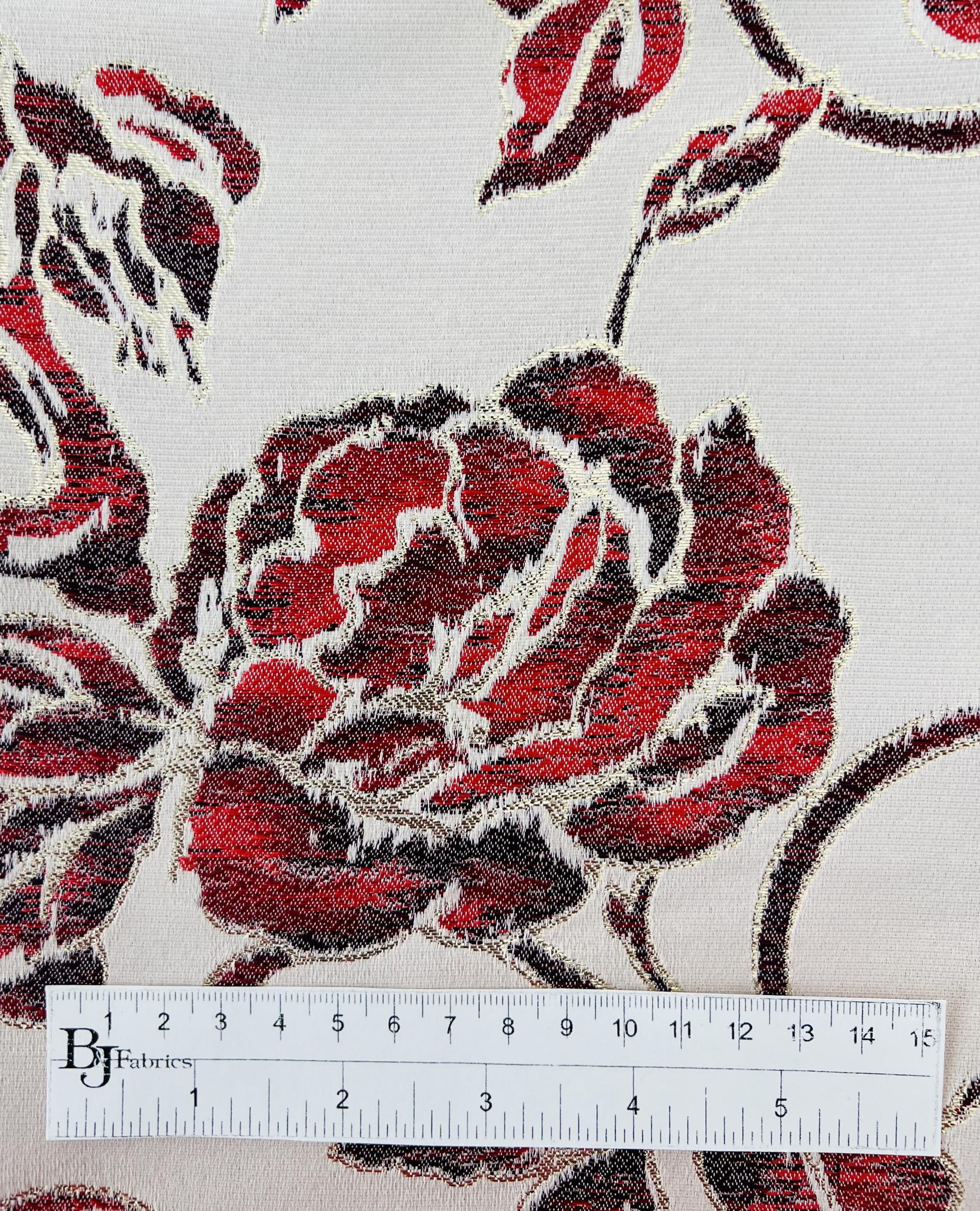 Metallic Large Floral Brocade