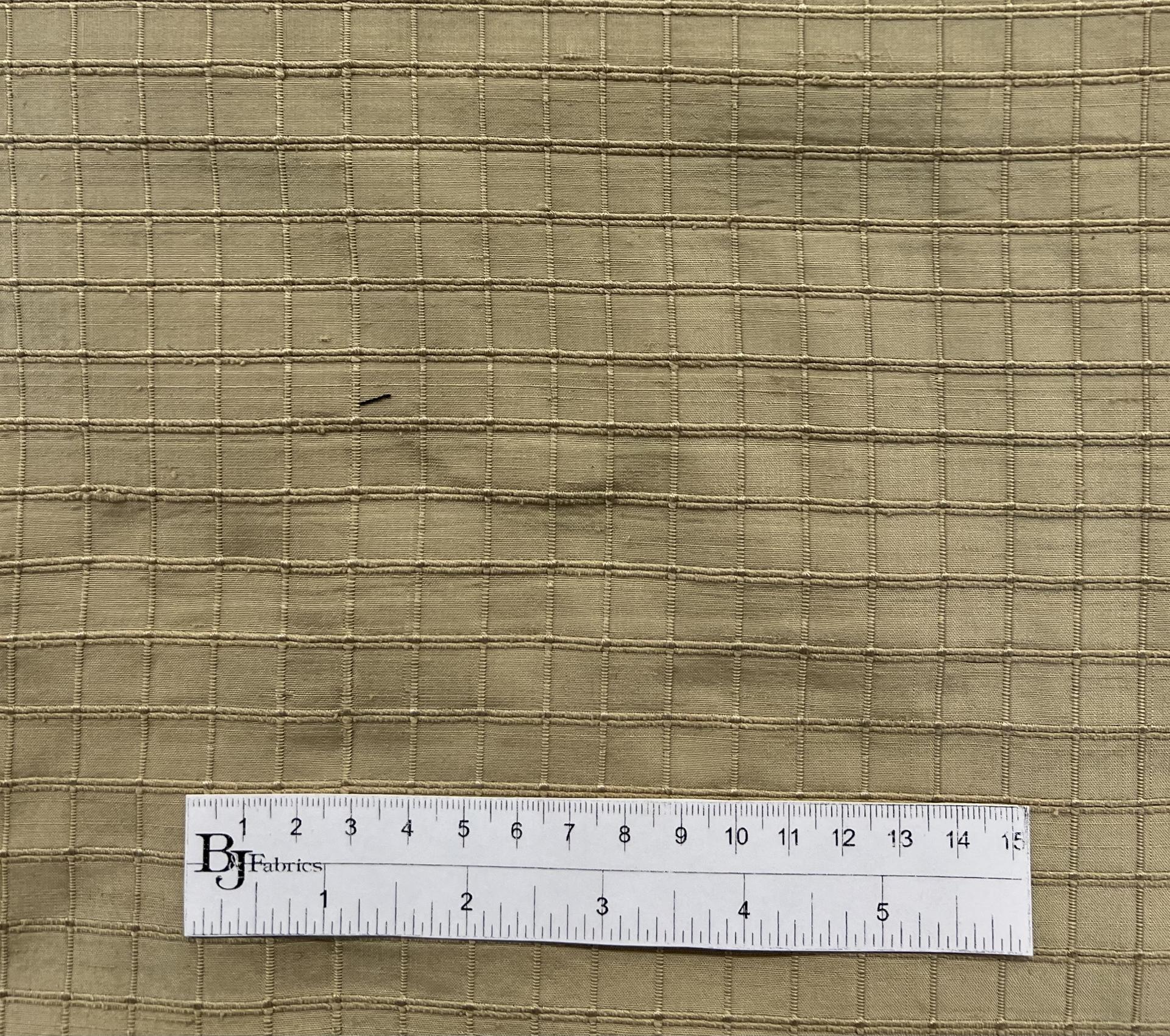 Woven Check Silk Shantung in Cream