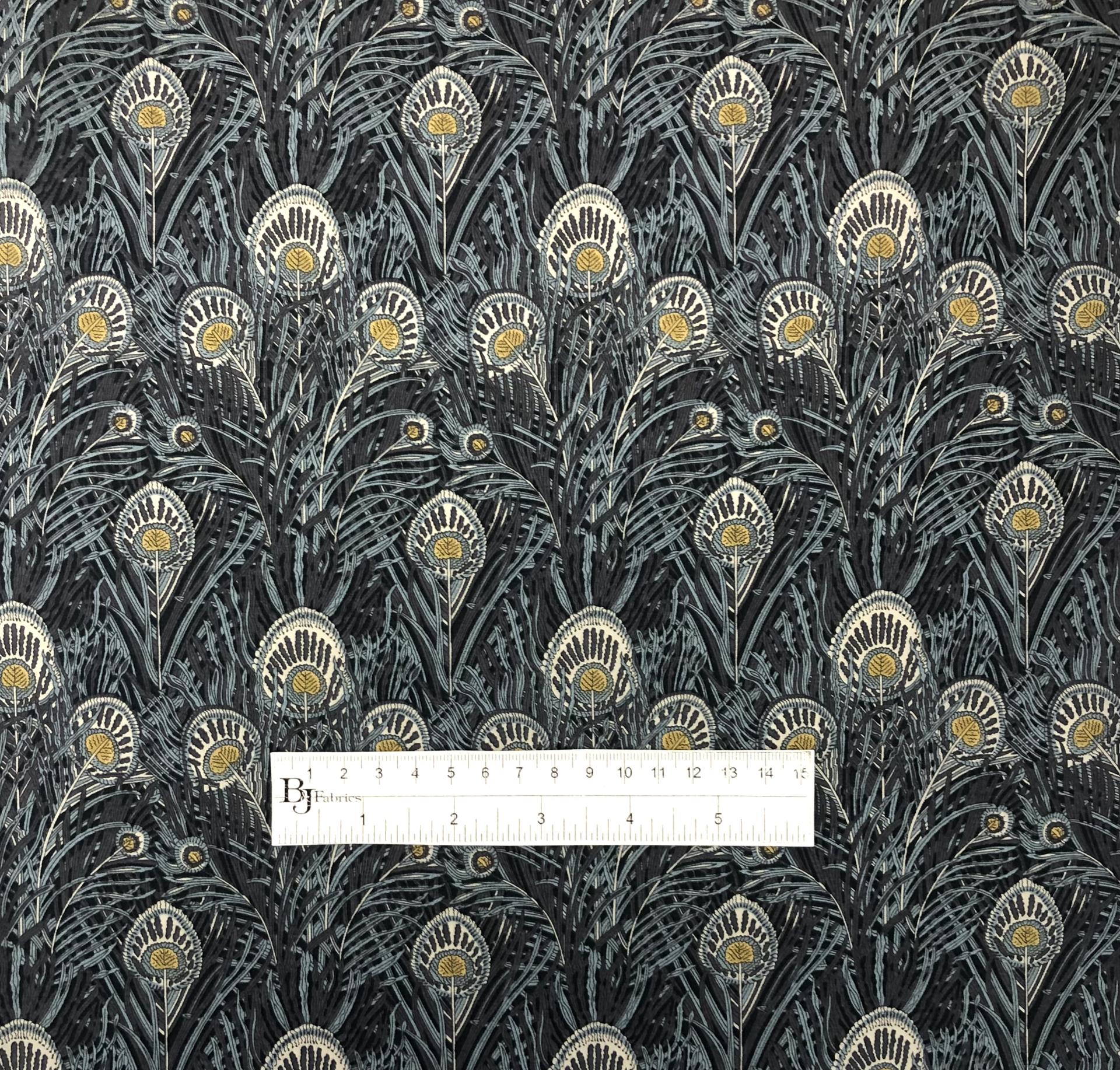 Liberty of London Cotton Lawn Feather Print in Charcoal