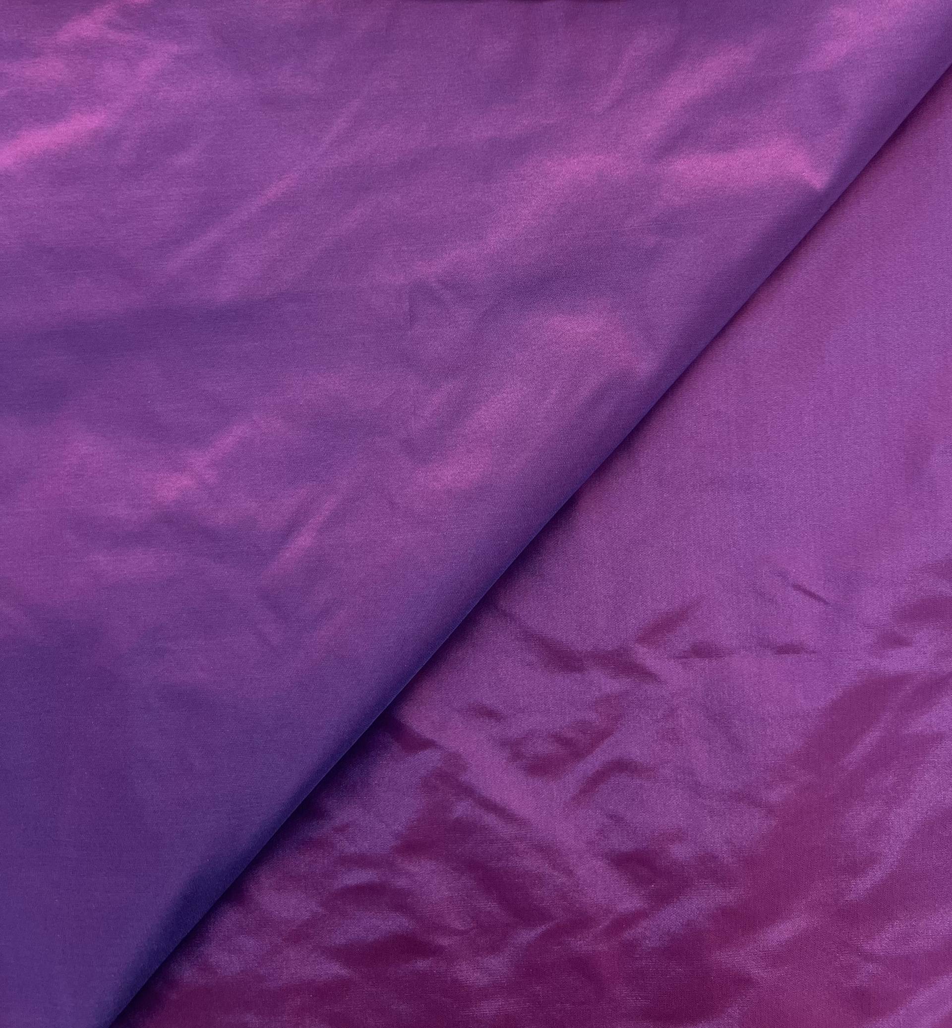 Iridescent Silk Taffeta in Periwinkle/Raspberry