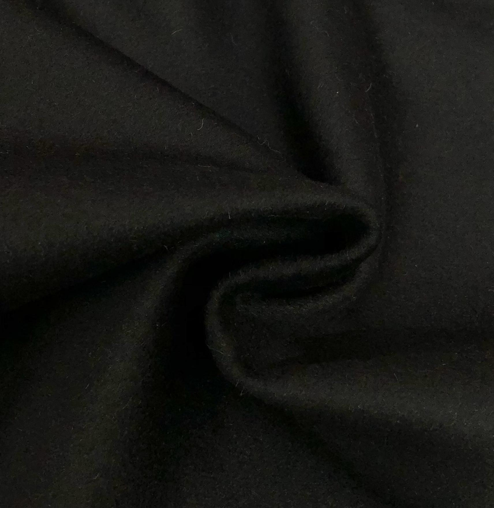 Italian Cashmere Angola Coating in Jet Black
