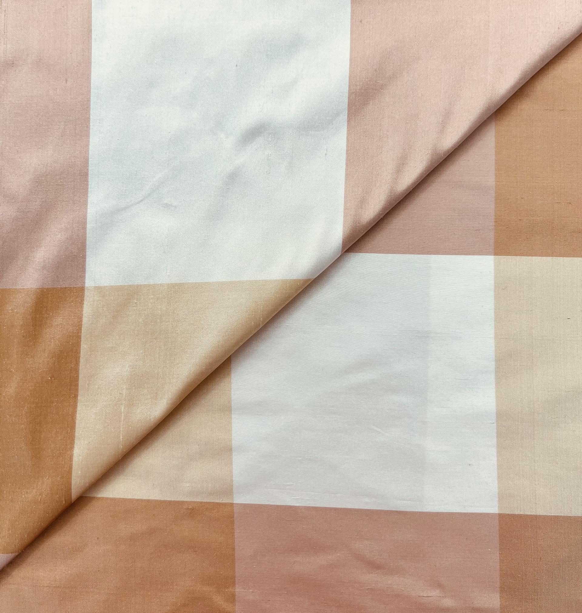 Pure Silk Shantung Large Size Gingham