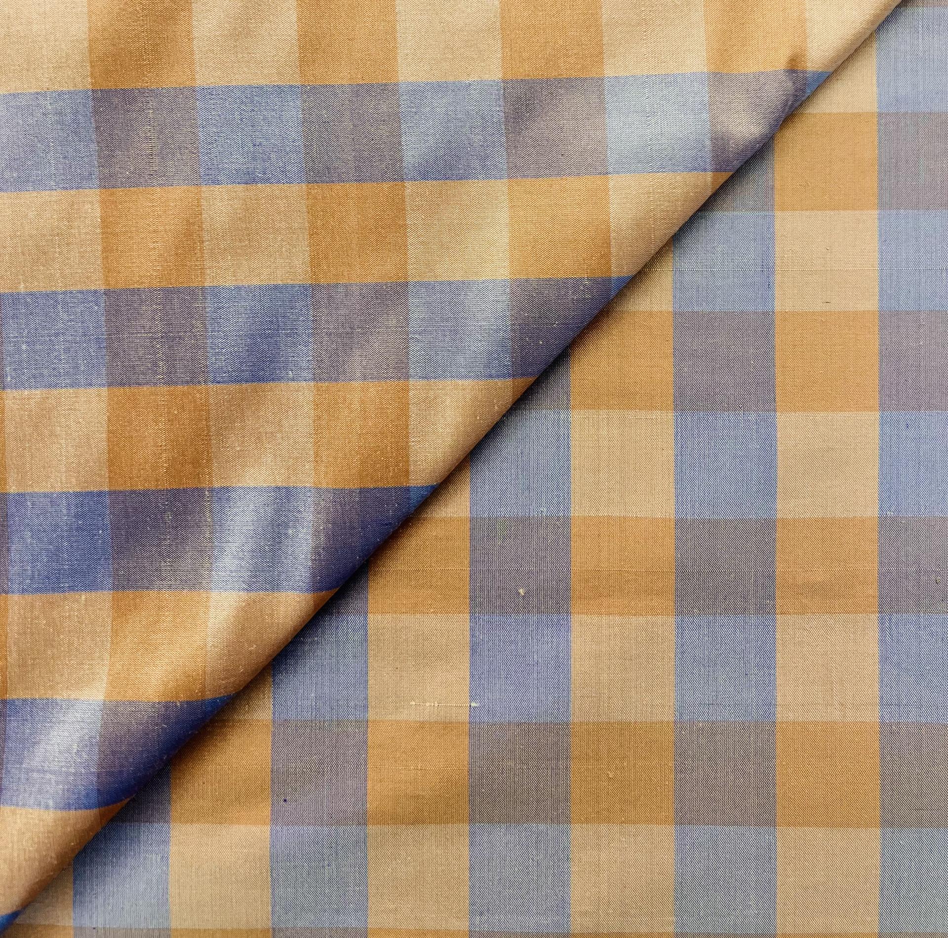 Pure Silk Shantung Gingham