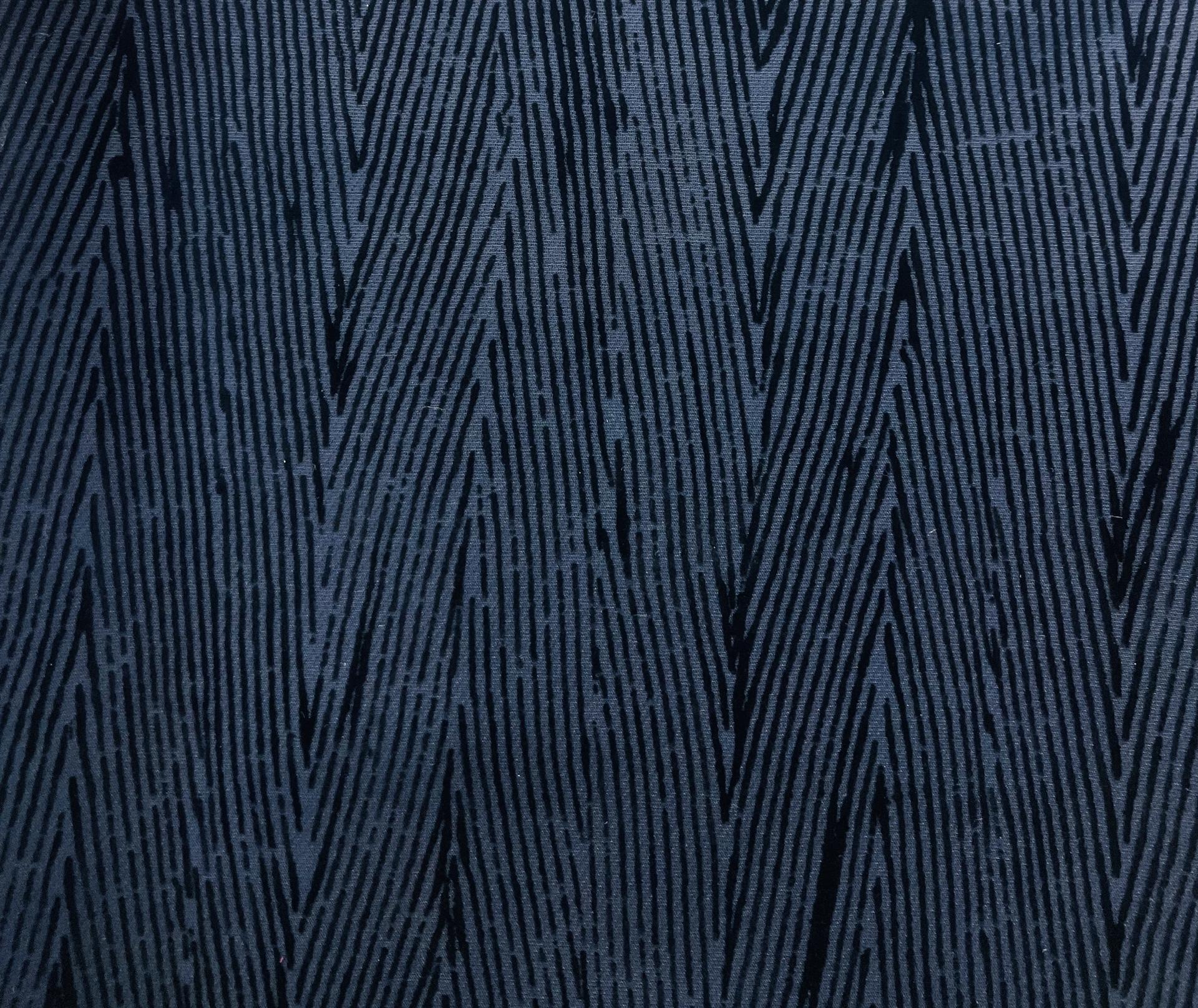 Couture Flocked Silk and Wool In Navy