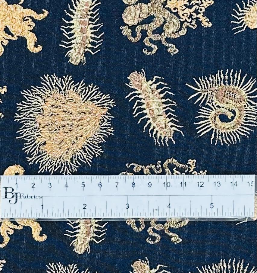 Two Way Stretch Metallic Brocade