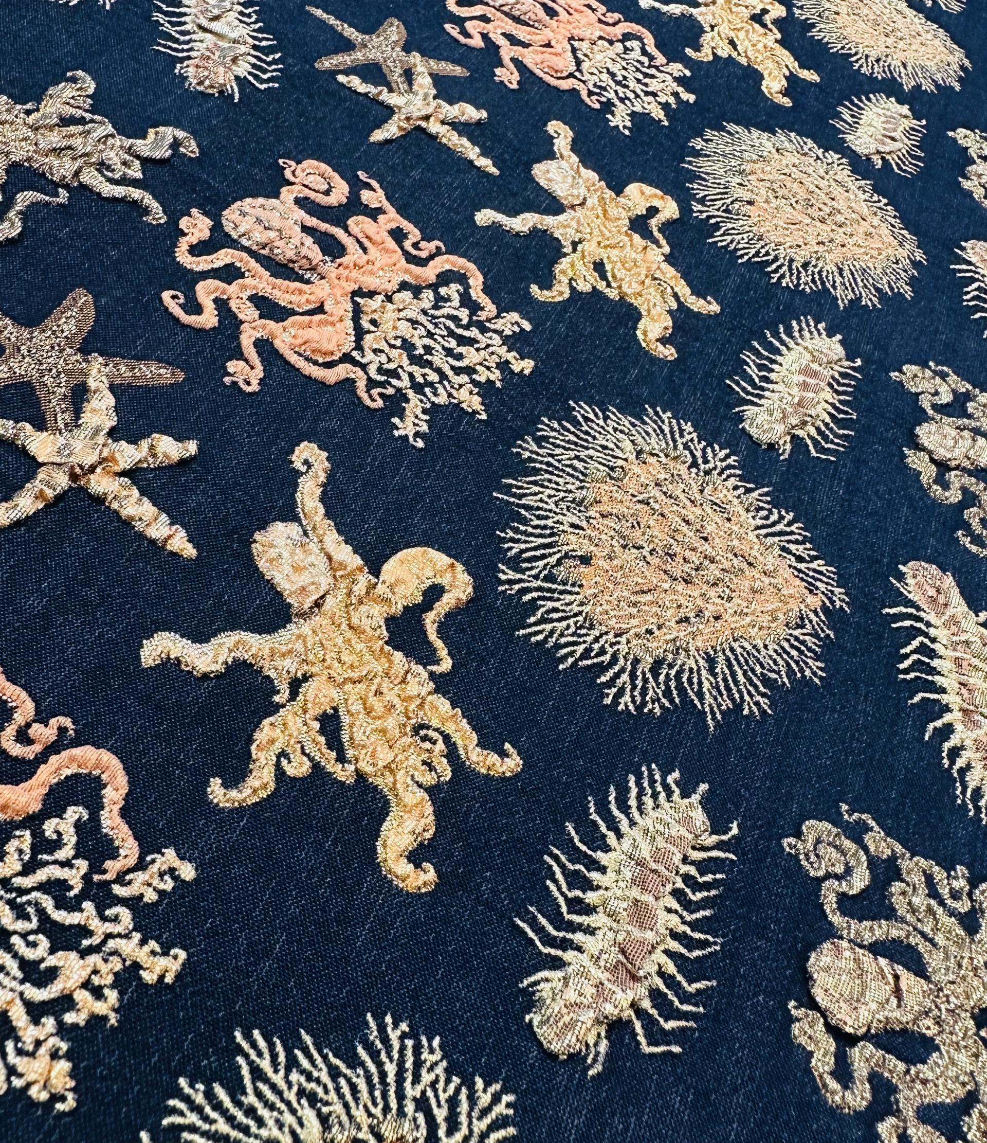 Two Way Stretch Metallic Brocade