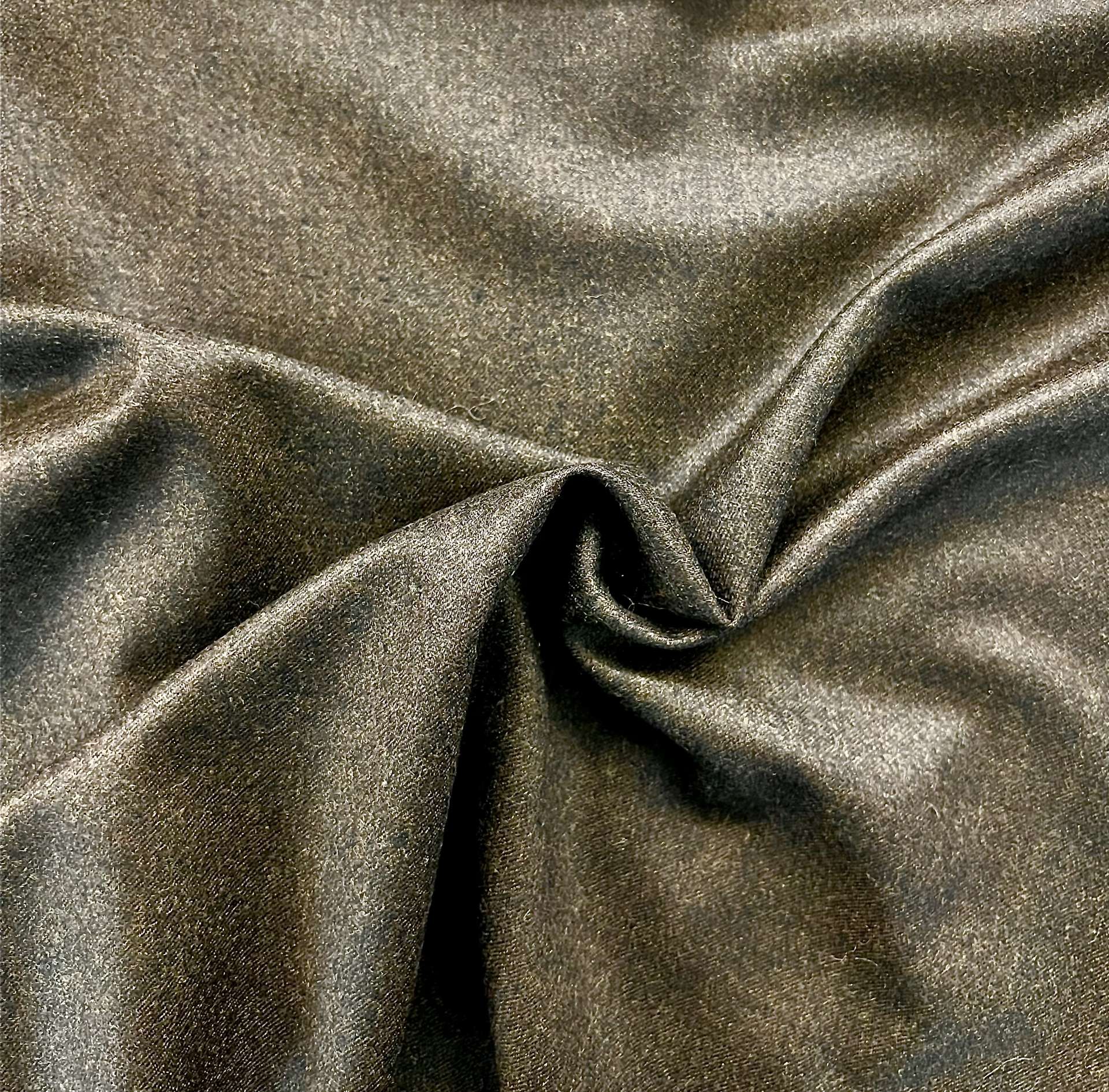 Italian Vitale Barberis Wool Super 120's Flannel in Dark Brown