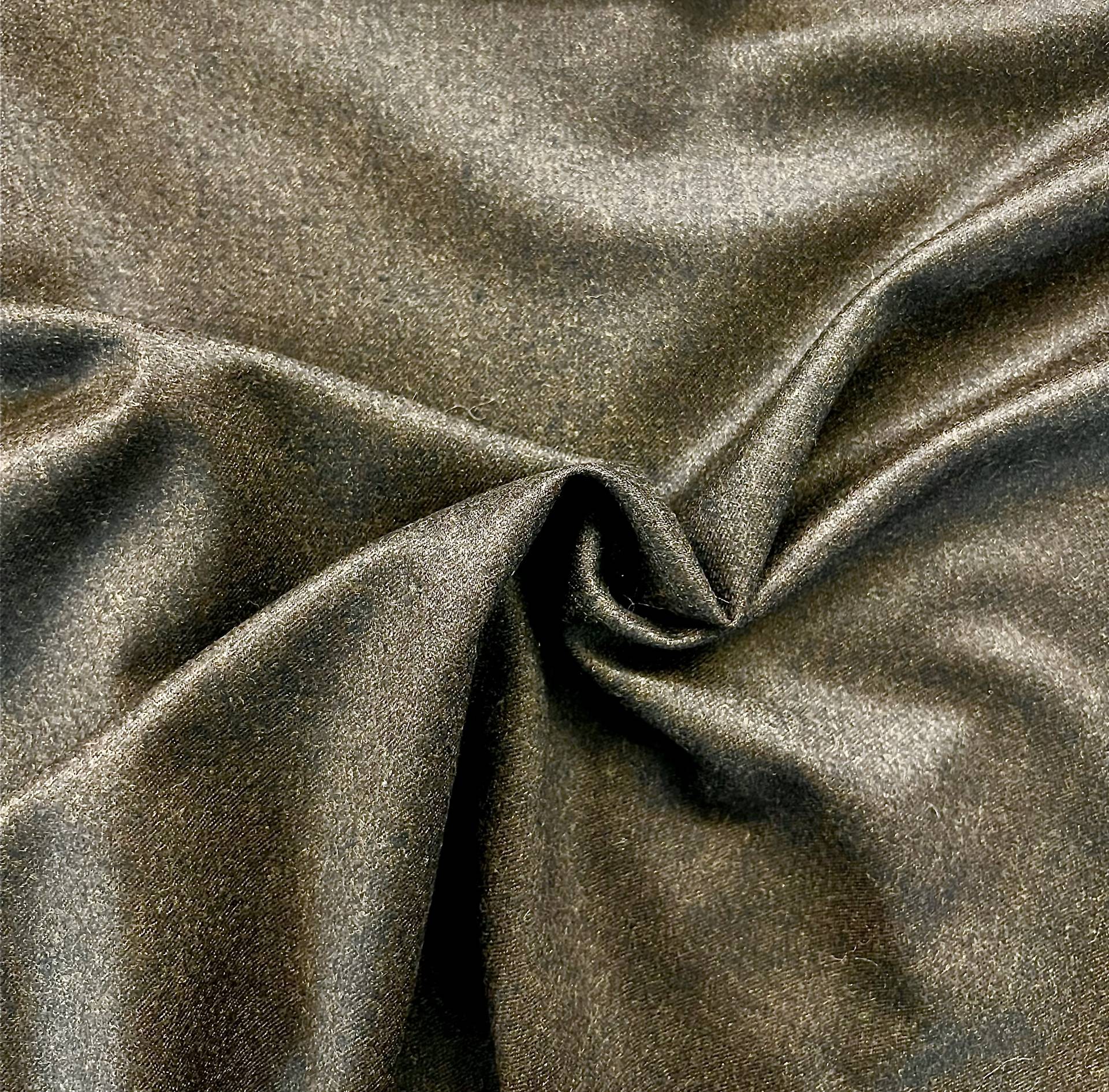 Italian Vitale Barberis Wool Super 120's Flannel in Dark Brown