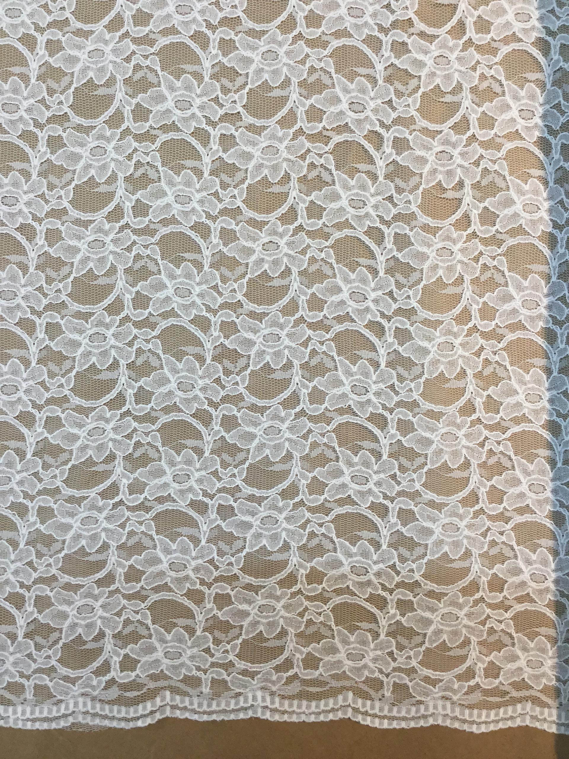 Cotton Nylon Alençon Lace in White