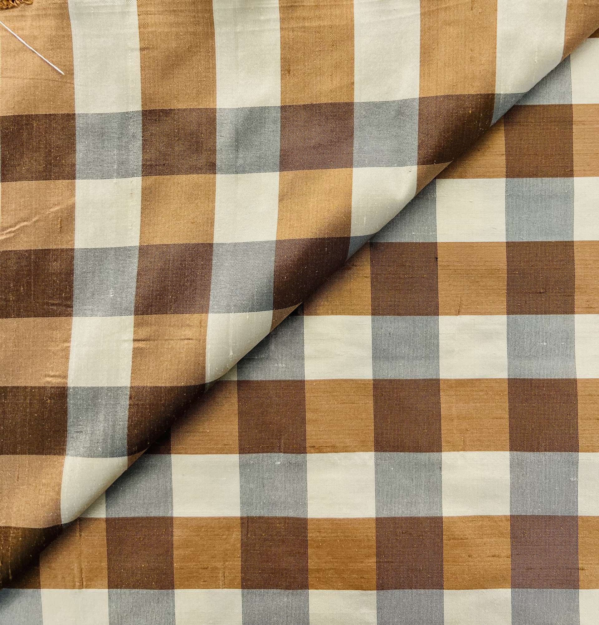 Pure Silk Shantung Gingham