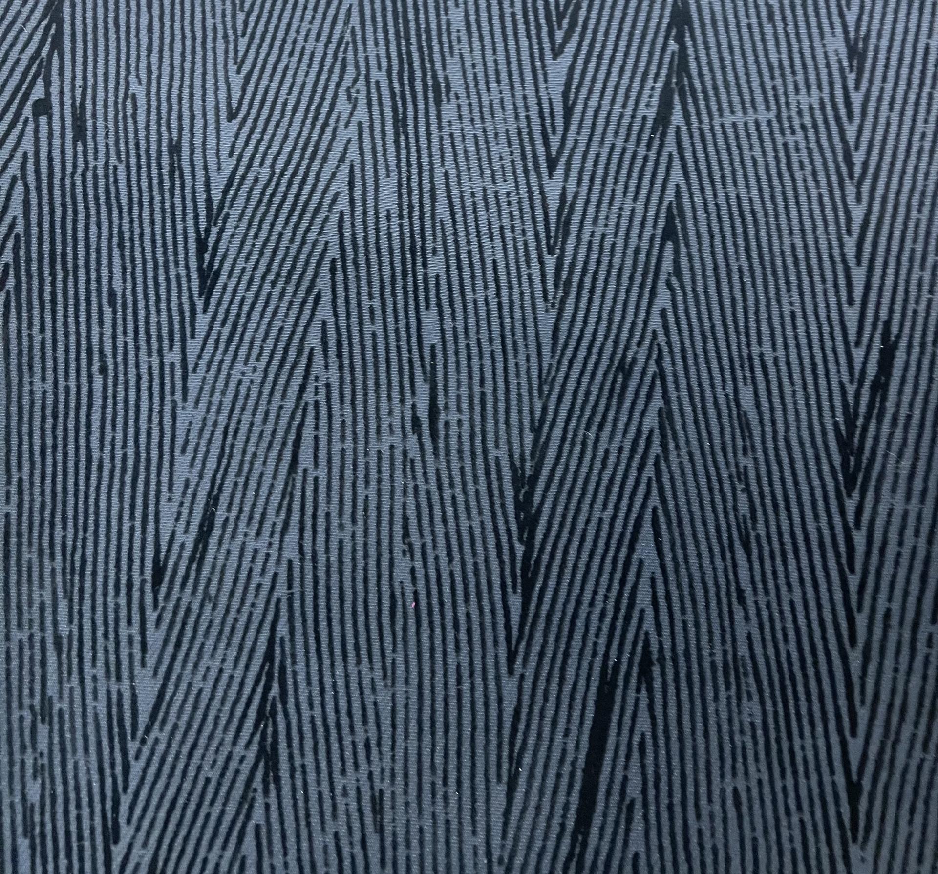 Couture Flocked Silk and Wool In Navy Flock on Black