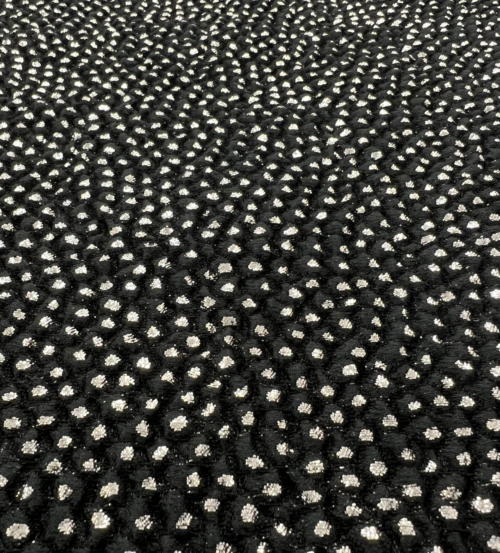 Jacquard Metallic Brocade in Black