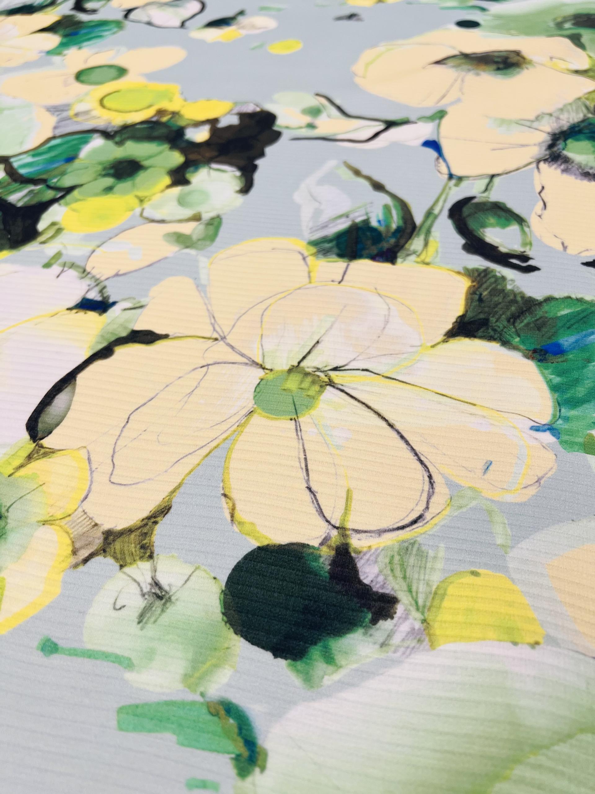 Couture Printed Ottoman Gazar in Pale Sage