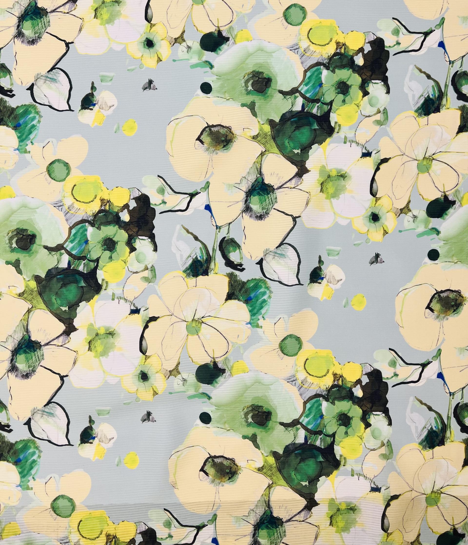 Couture Printed Ottoman Gazar in Pale Sage