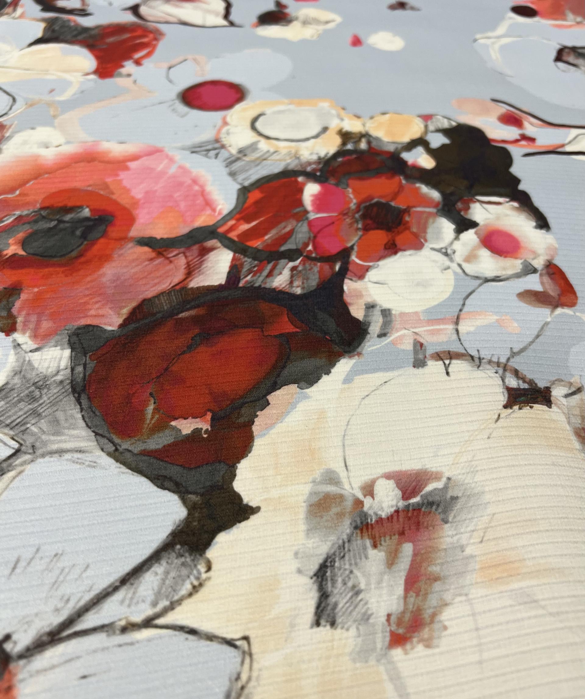 Couture Printed Ottoman Gazar in Powder Blue