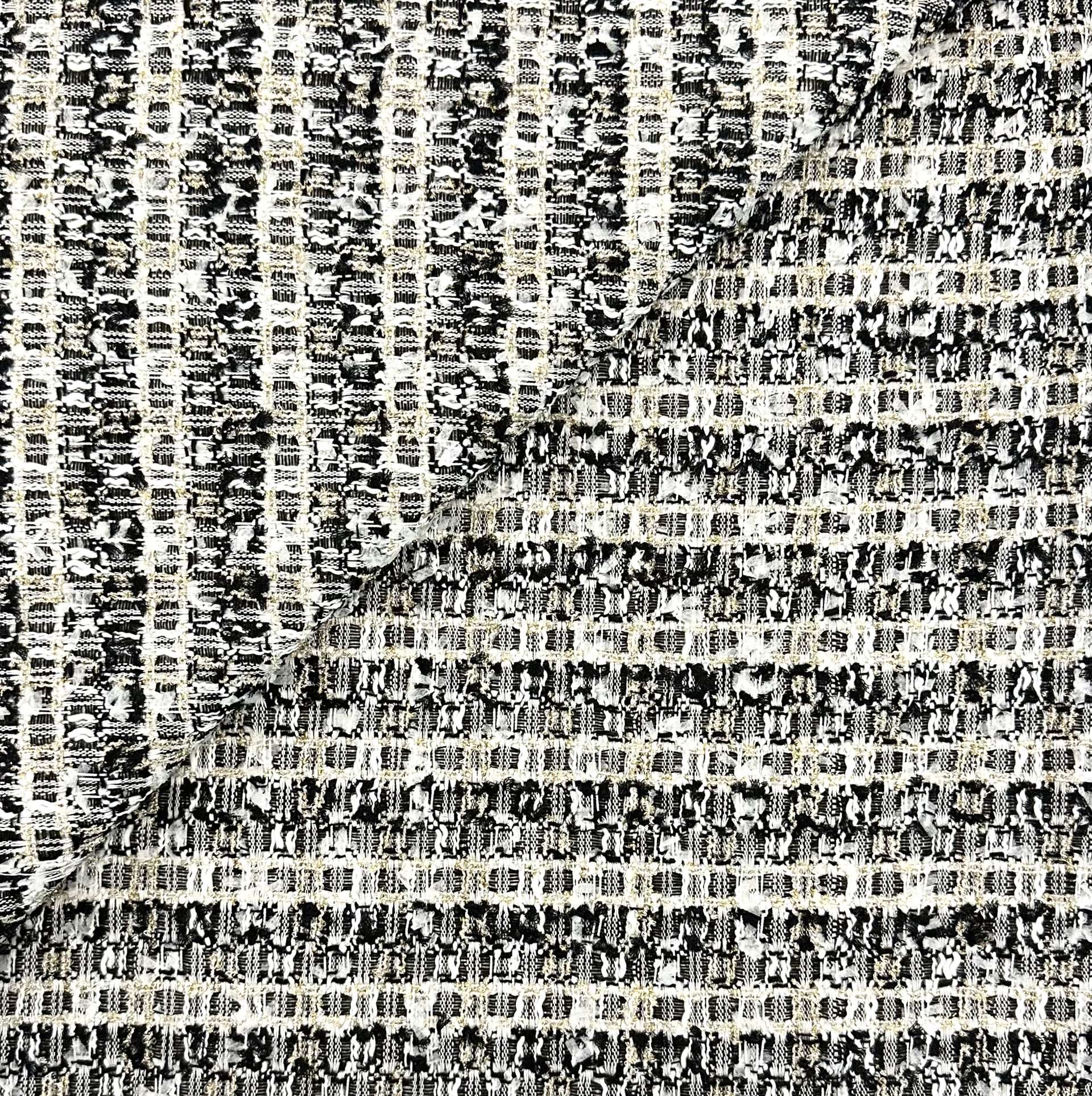 Metallic Tweed in Black White