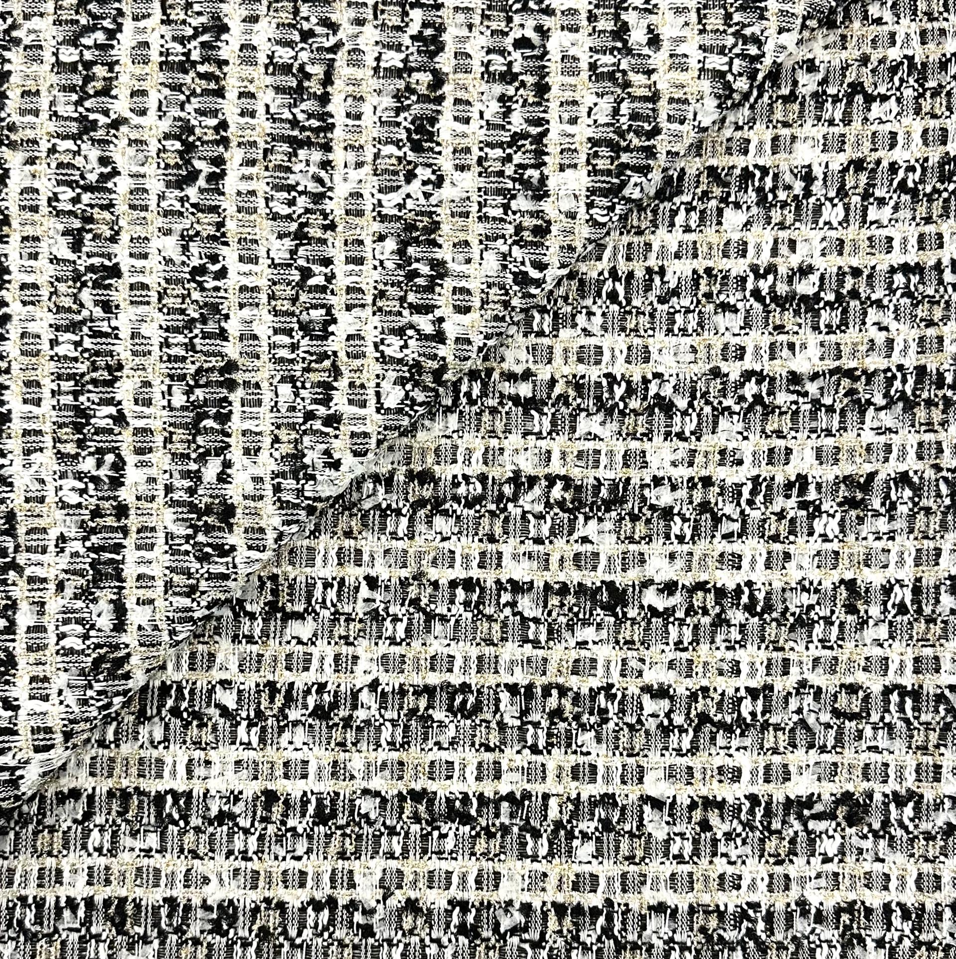 Metallic Tweed in Black White