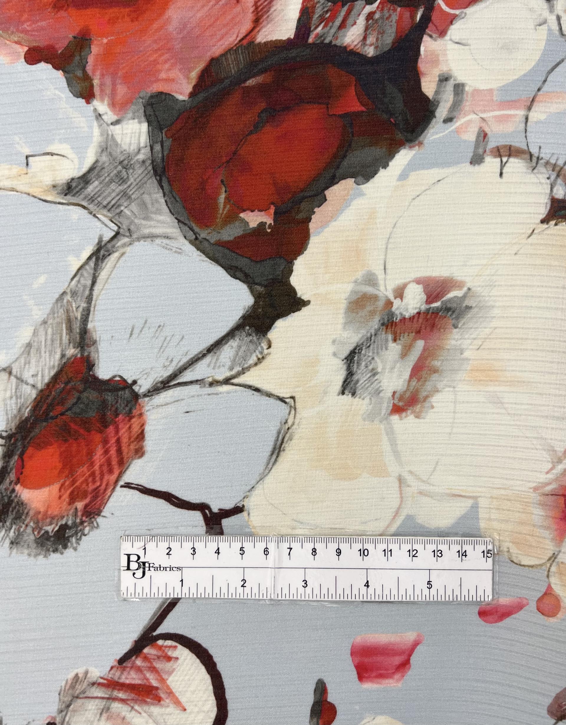 Couture Printed Ottoman Gazar in Powder Blue