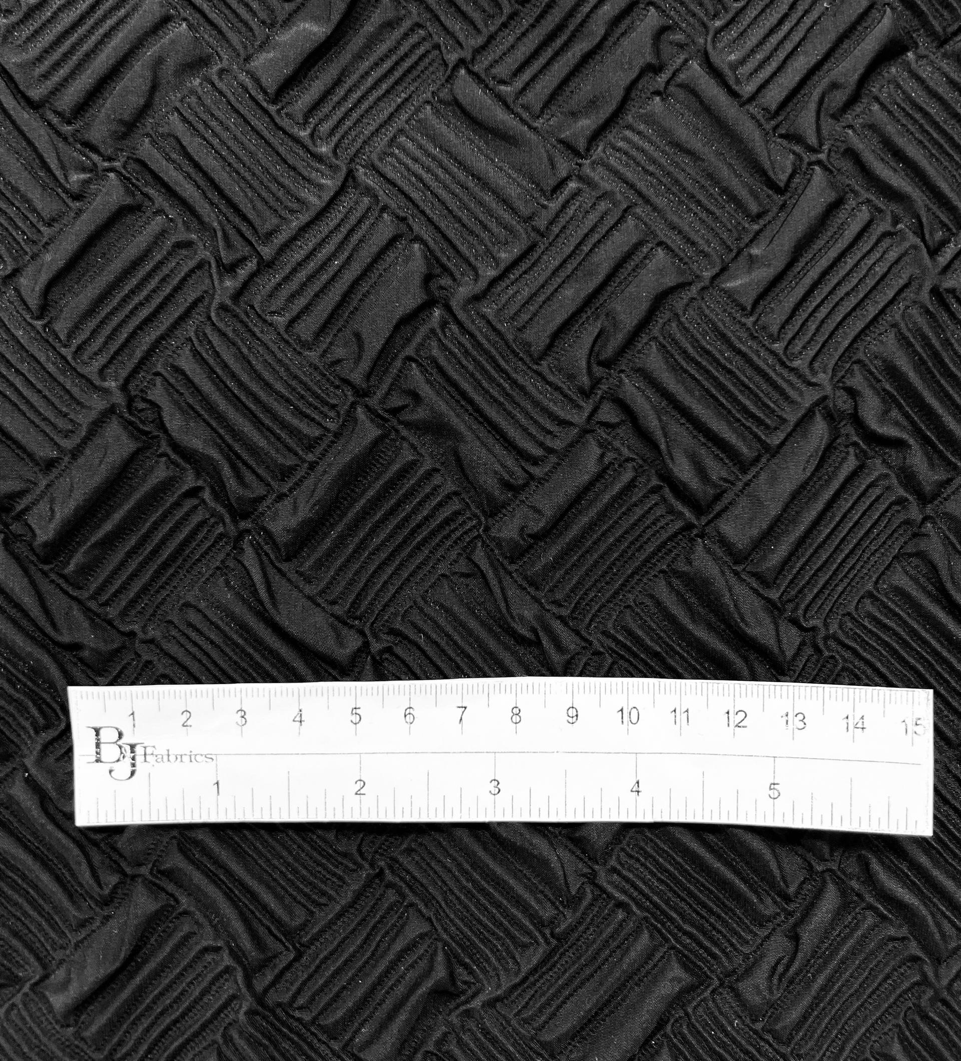 Silk Blend Cloque Jacquard in Black