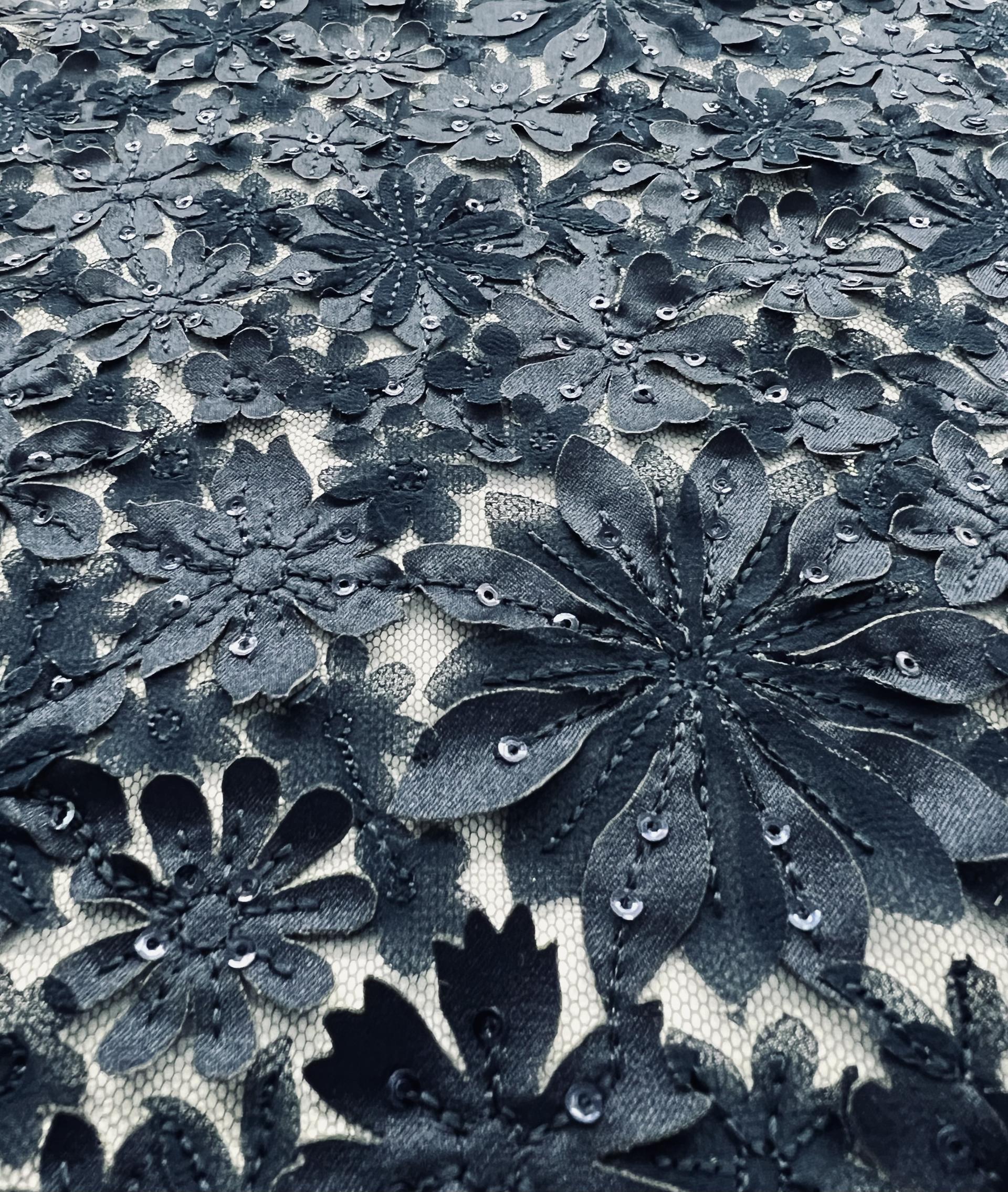 Appliquéd Tulle in Navy