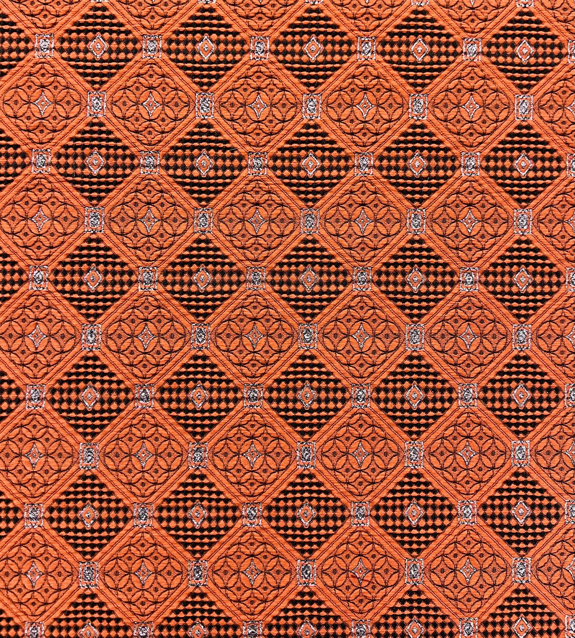 Stretch Geometric Polyester Metallic Brocade