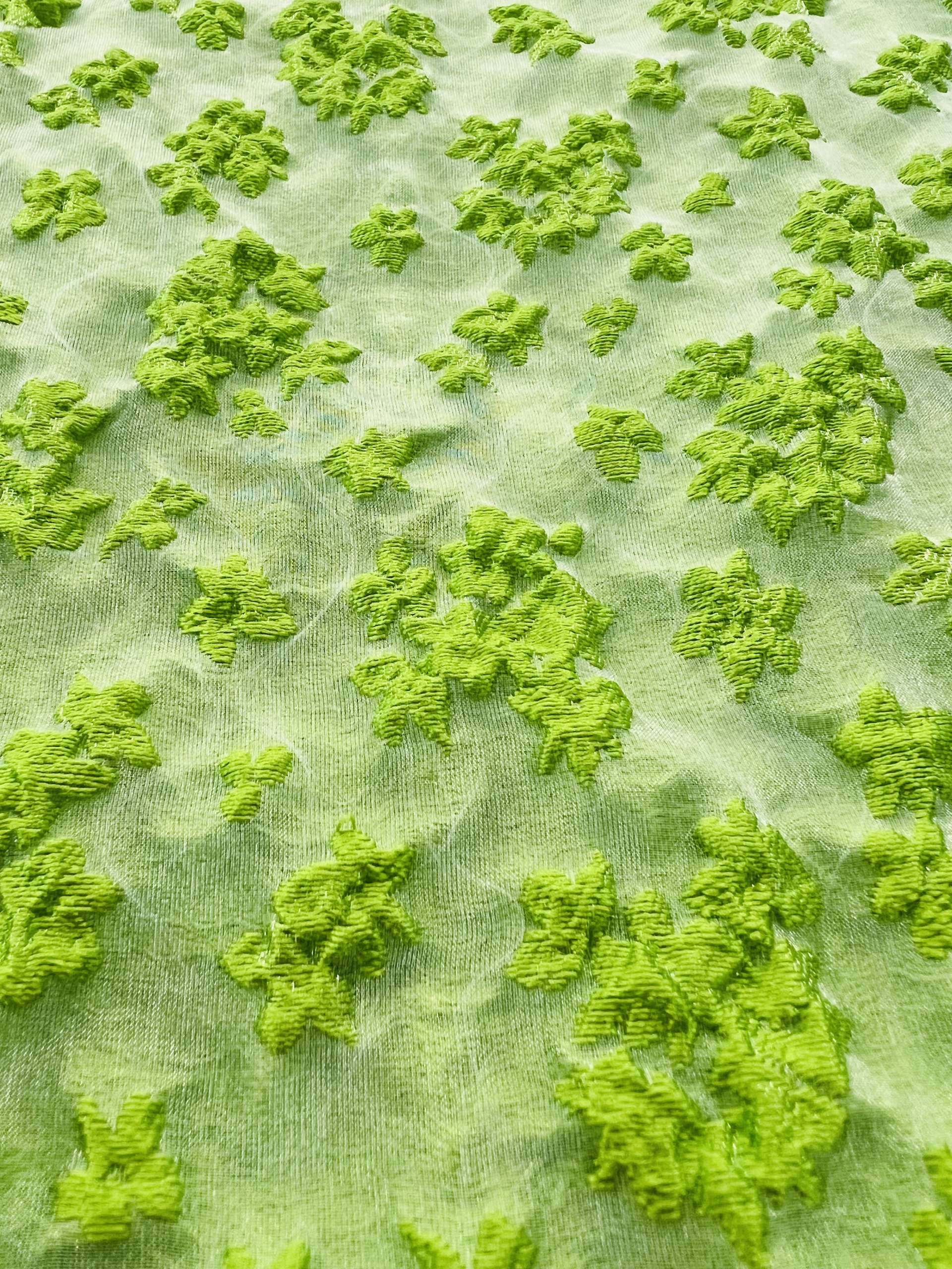Nylon & Acetate Cloque in Chartreuse