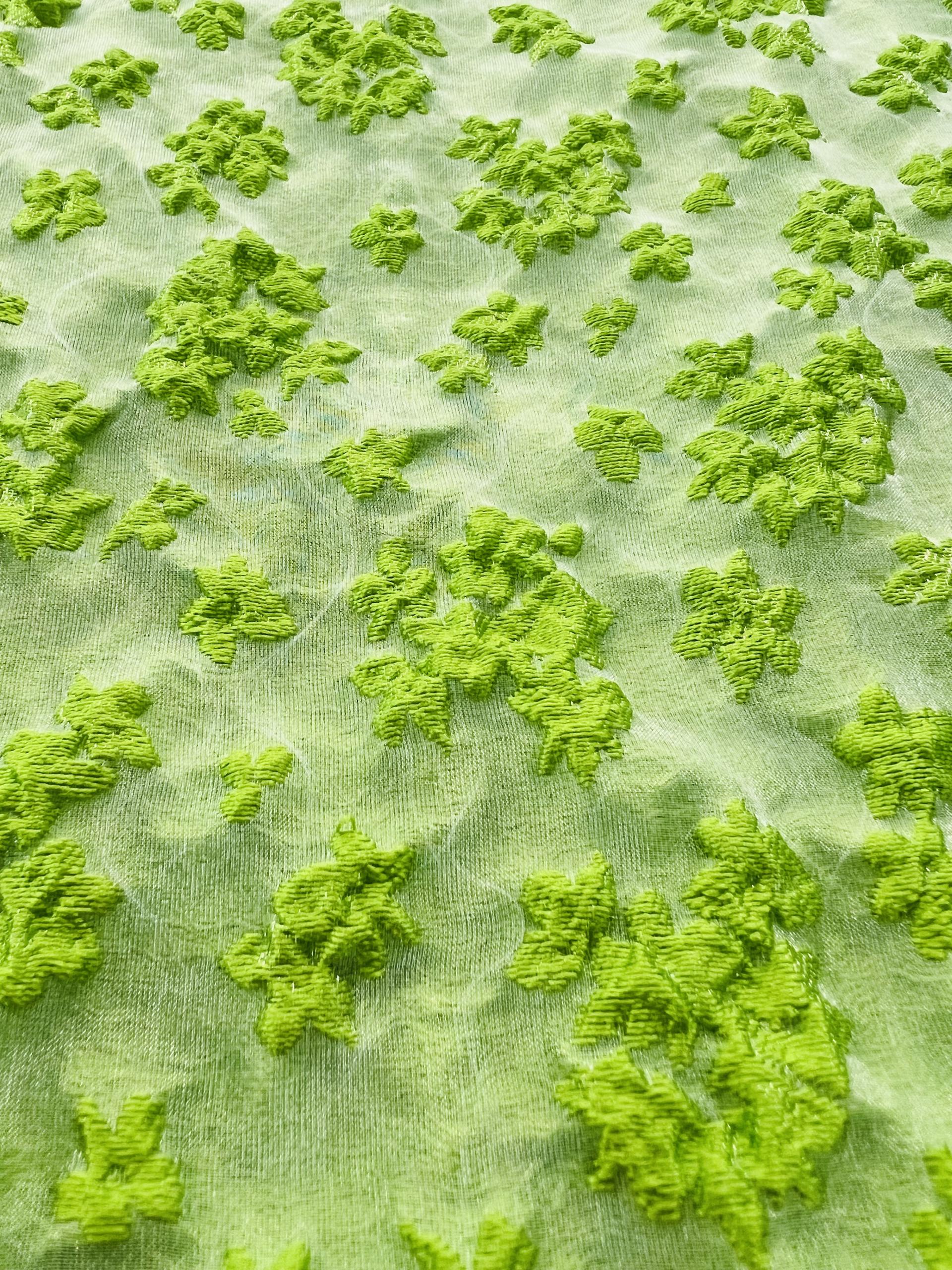 Nylon & Acetate Cloque in Chartreuse