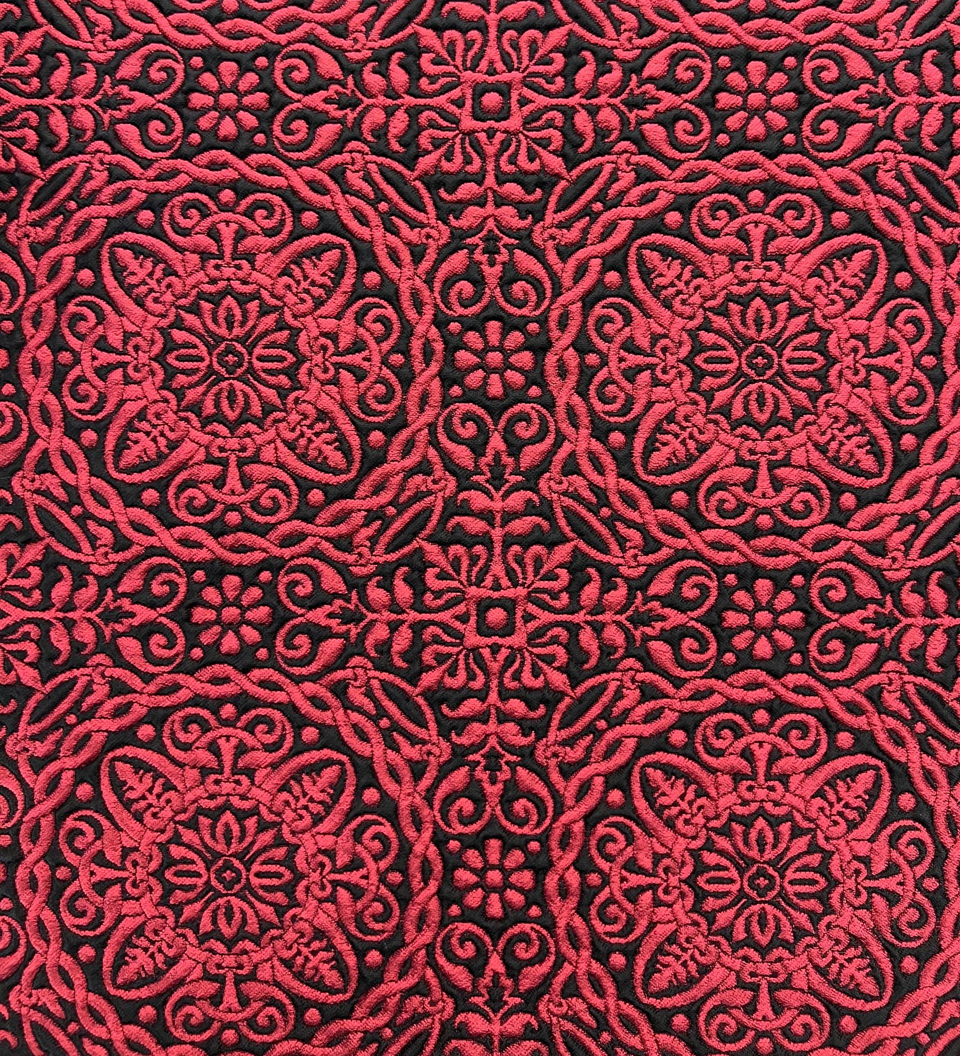 Celtic Style Brocade in Red & Black