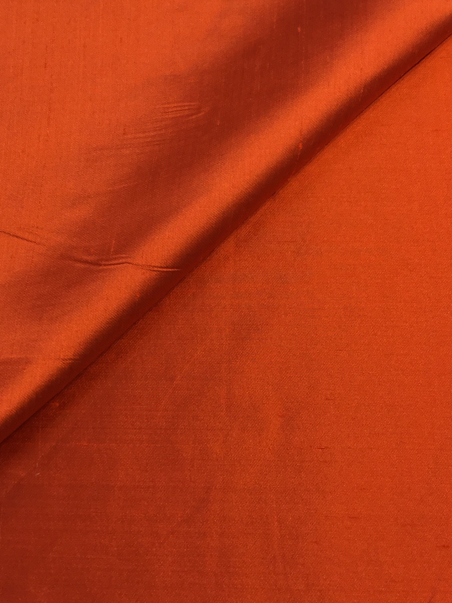 Pure Silk Shantung in Pumpkin
