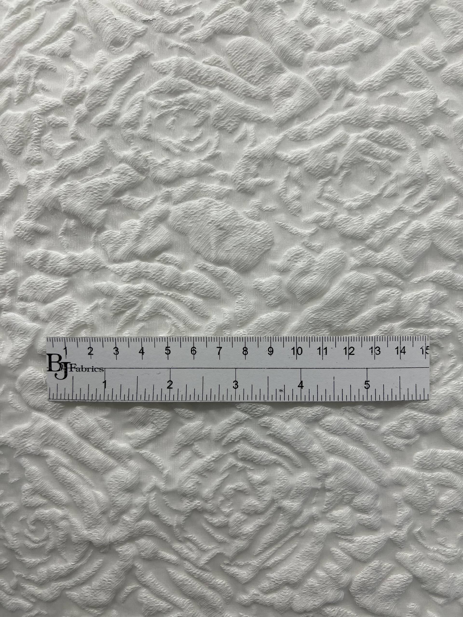 Cotton & Nylon Cloqué in White