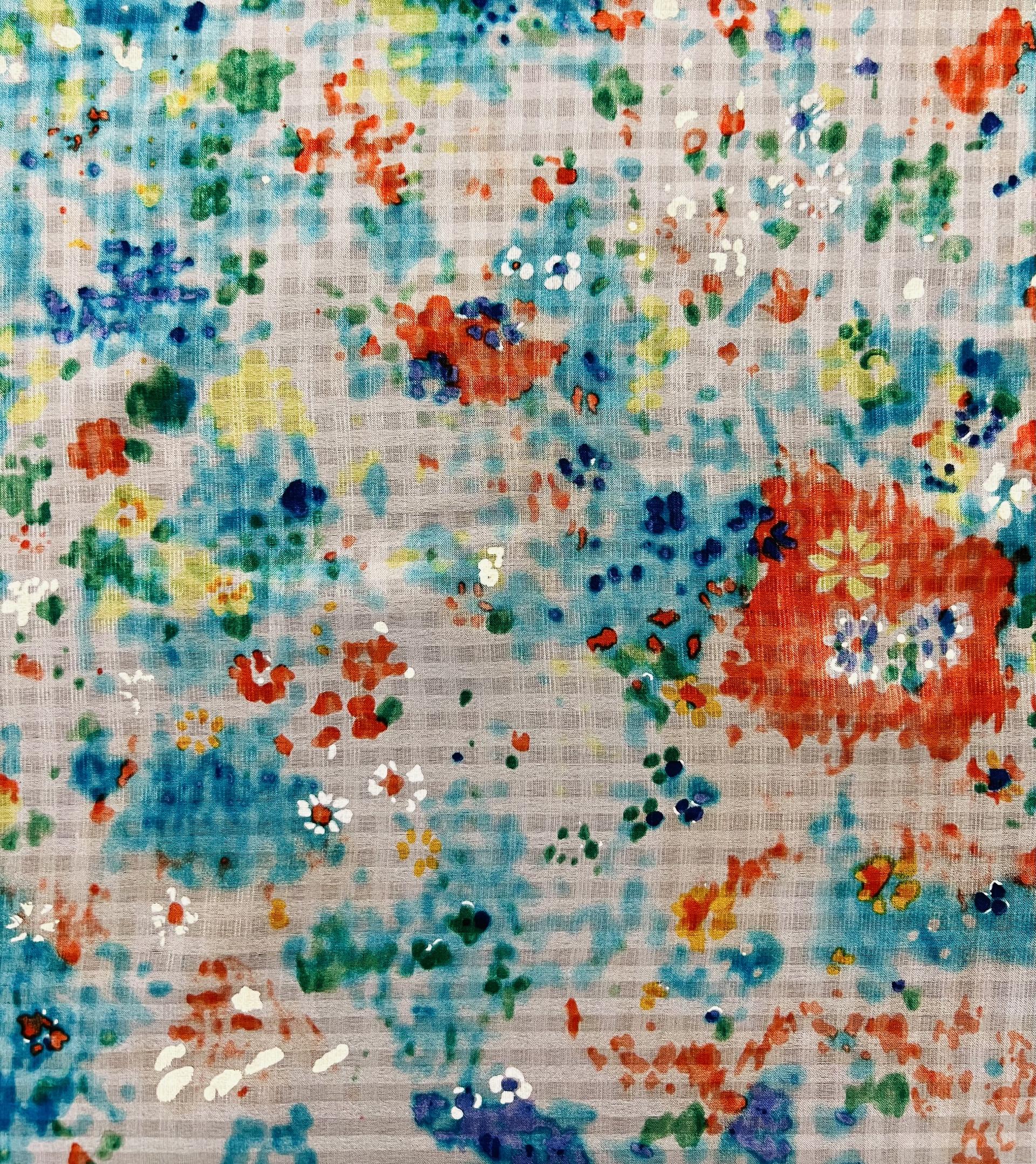 Pure Silk Printed Shadow Check