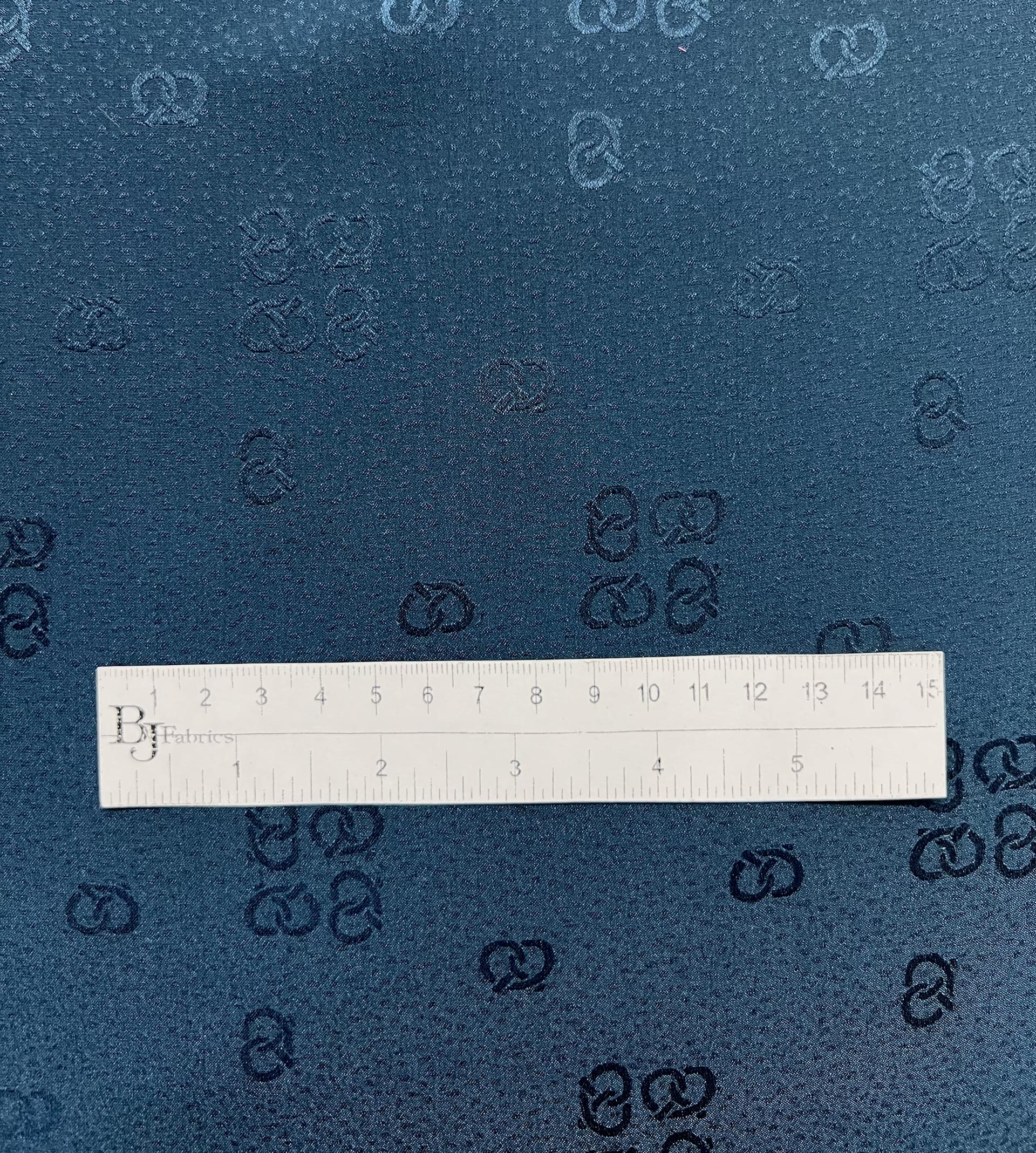 Vintage Silk Jacquard in Dark Teal