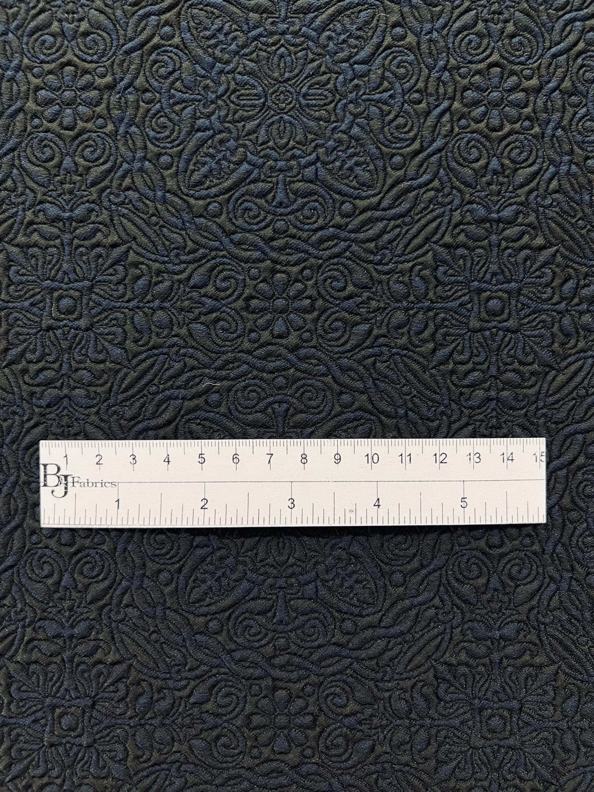 Celtic Style Brocade in Black & Navy