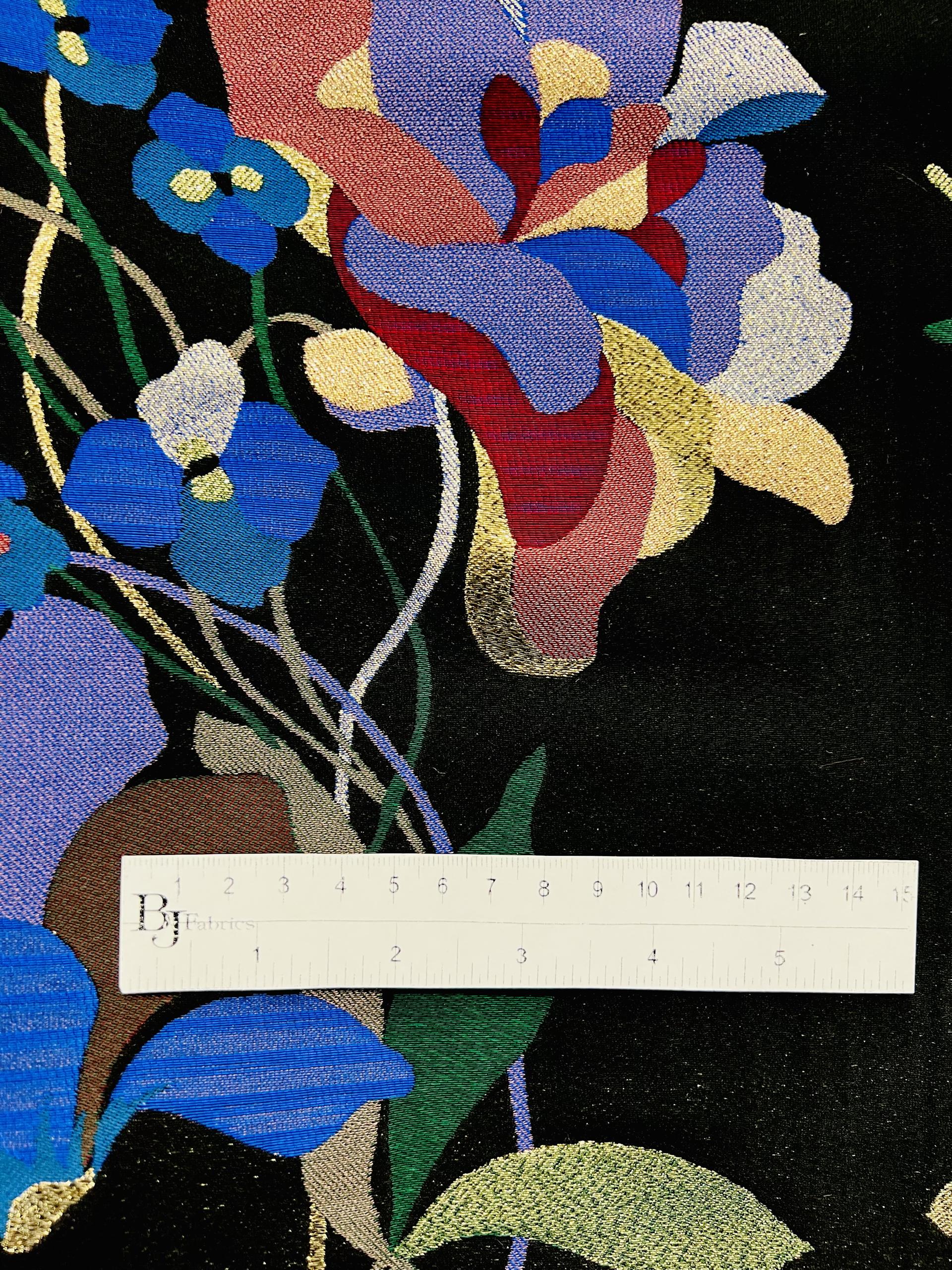 Polyester & Lame Large Floral Brocade