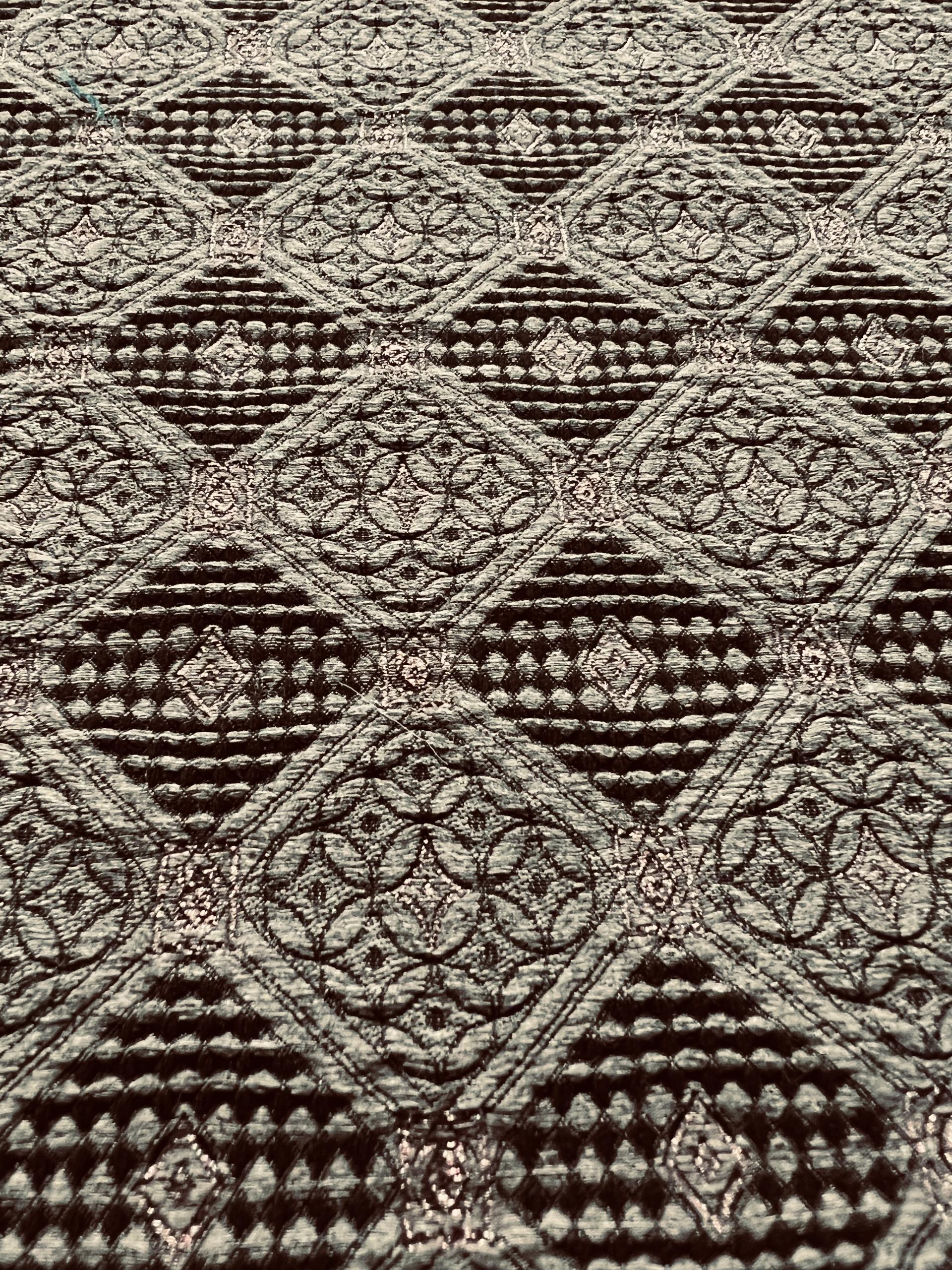 Stretch Geometric Polyester Metallic Brocade